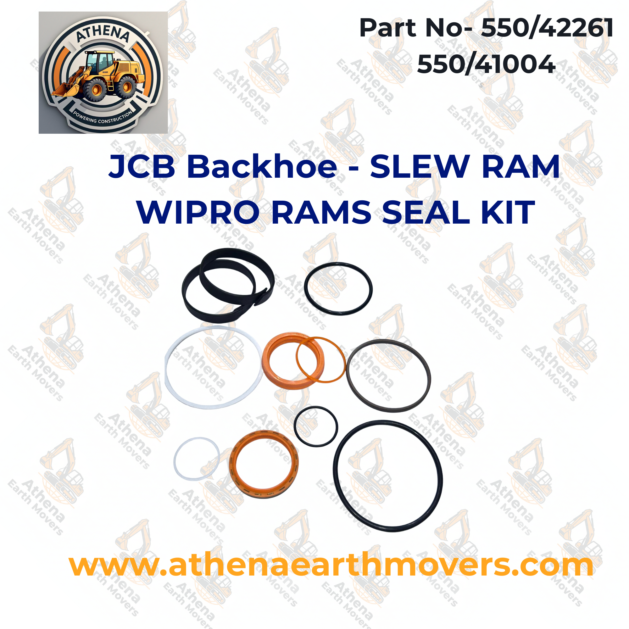 JCB Backhoe - SLEW RAM WIPRO RAMS SEAL KIT (PART NUMBER: 550/42261 550/41004)