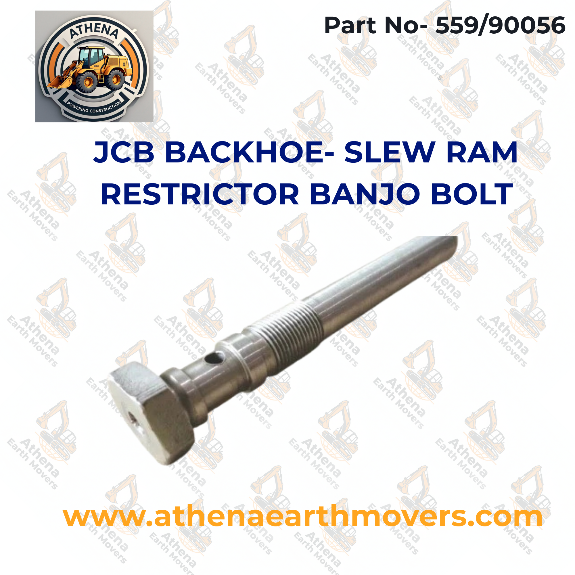 JCB BACKHOE- SLEW RAM RESTRICTOR BANJO BOLT (PART NO. 559/90056)