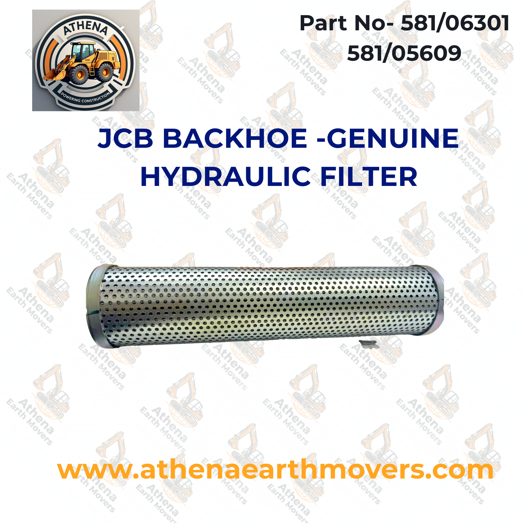 JCB BACKHOE -GENUINE HYDRAULIC FILTER (PART NO. 581/06301 581/05609)