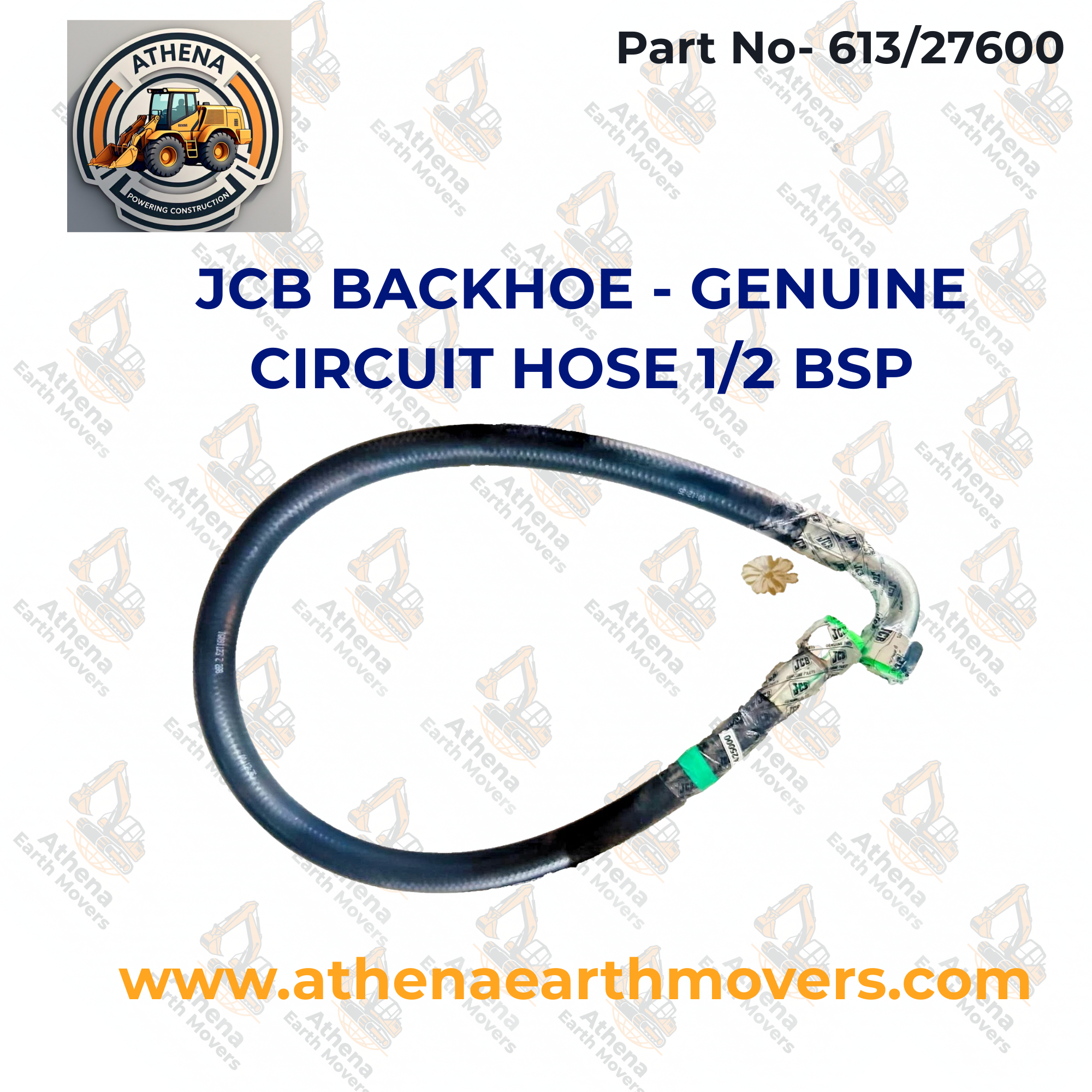 JCB BACKHOE - GENUINE CIRCUIT HOSE 1/2 BSP (PART NO. 613/27600)