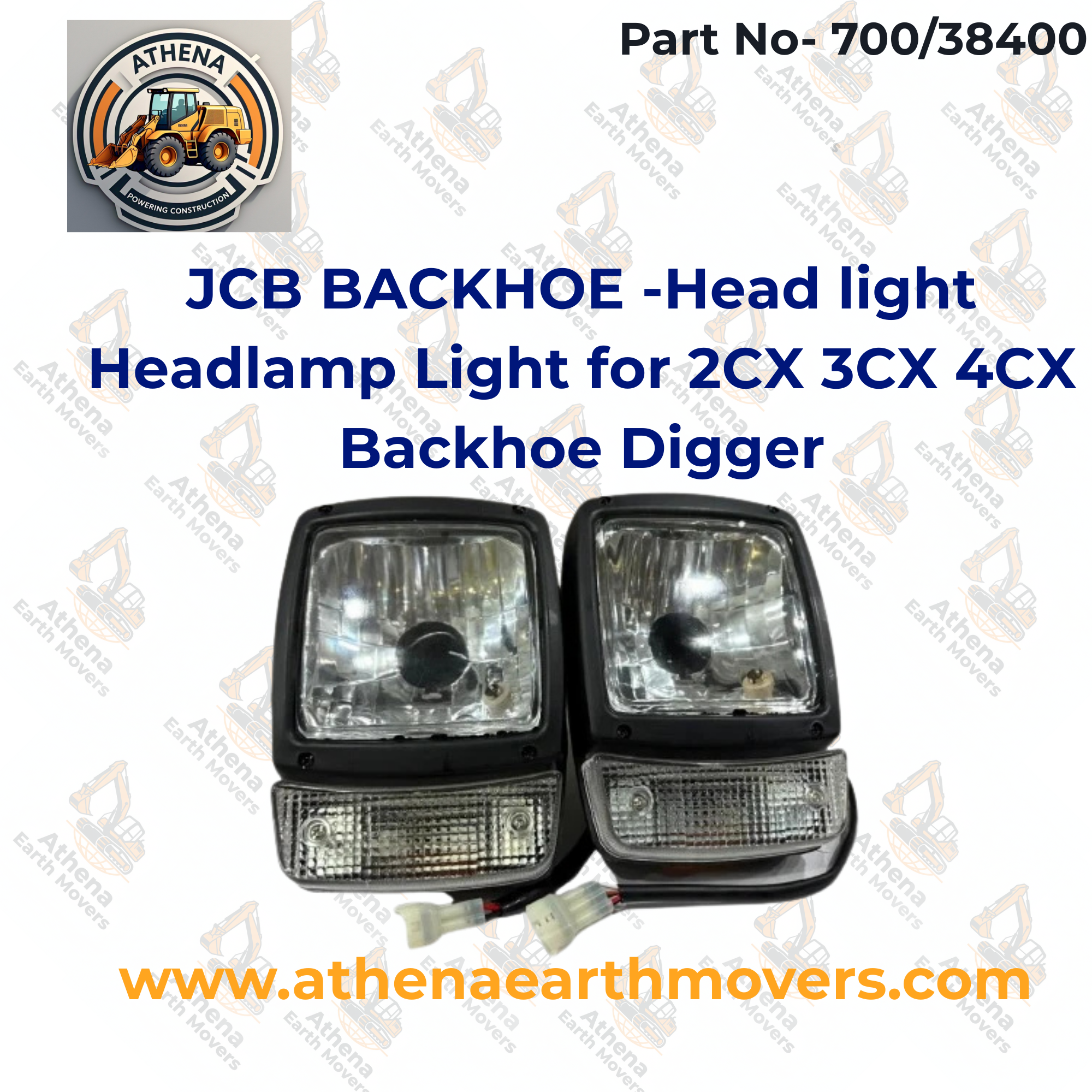JCB BACKHOE -Head light Headlamp Light for 2CX 3CX 4CX Backhoe Digger PART NO. 700/38400