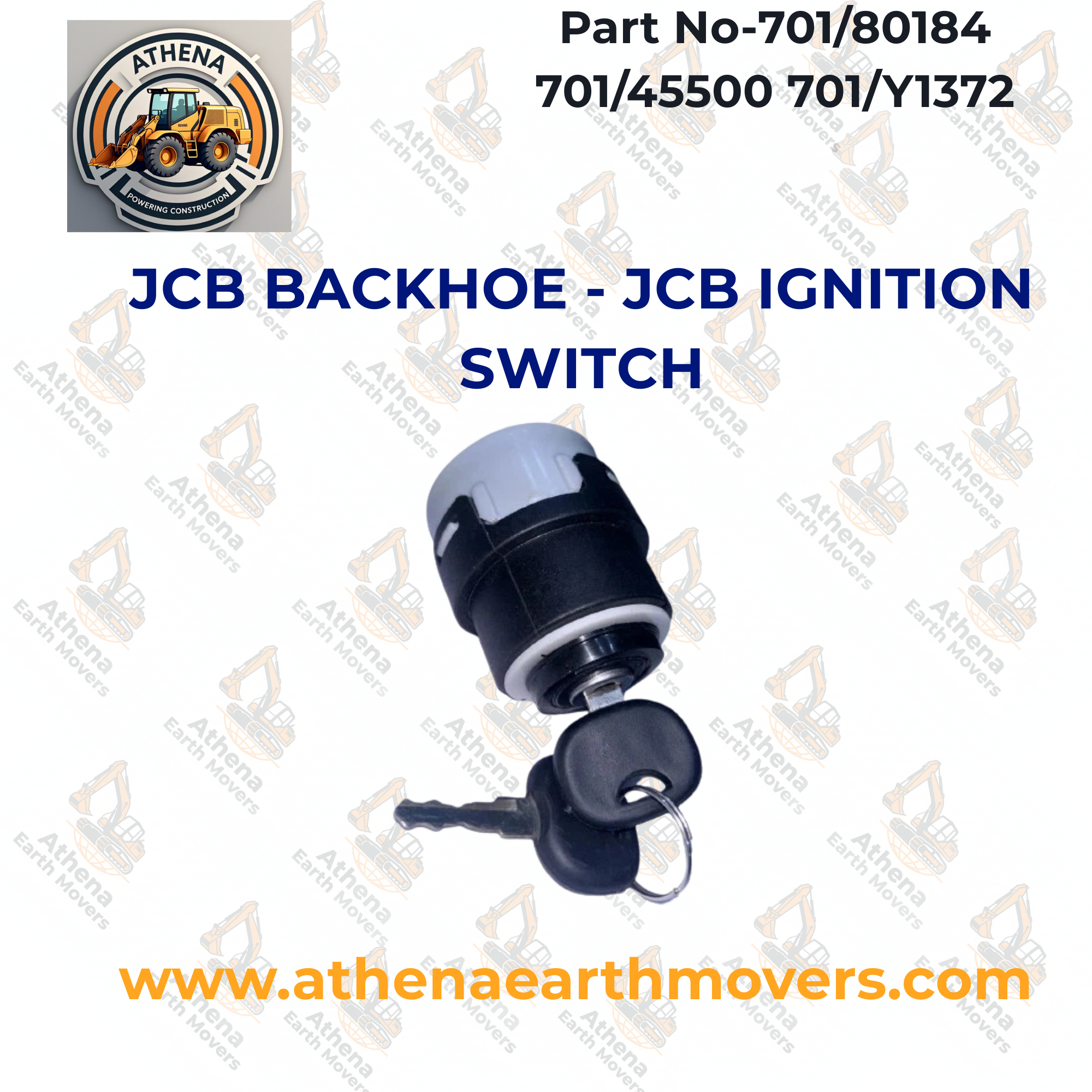 JCB BACKHOE - JCB IGNITION SWITCH (PART # 701/80184 701/45500 701/Y1372)