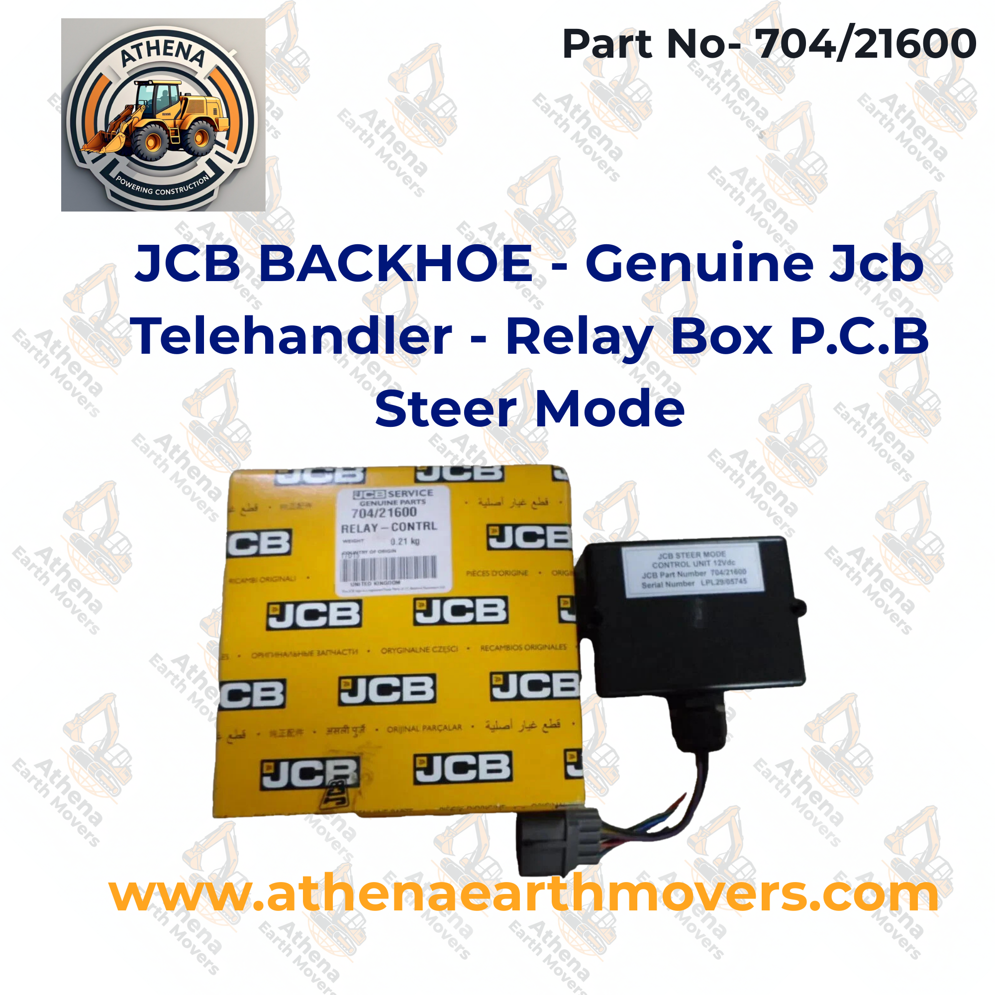 JCB BACKHOE - Genuine Jcb Telehandler - Relay Box P.C.B Steer Mode (Part No. 704/21600)