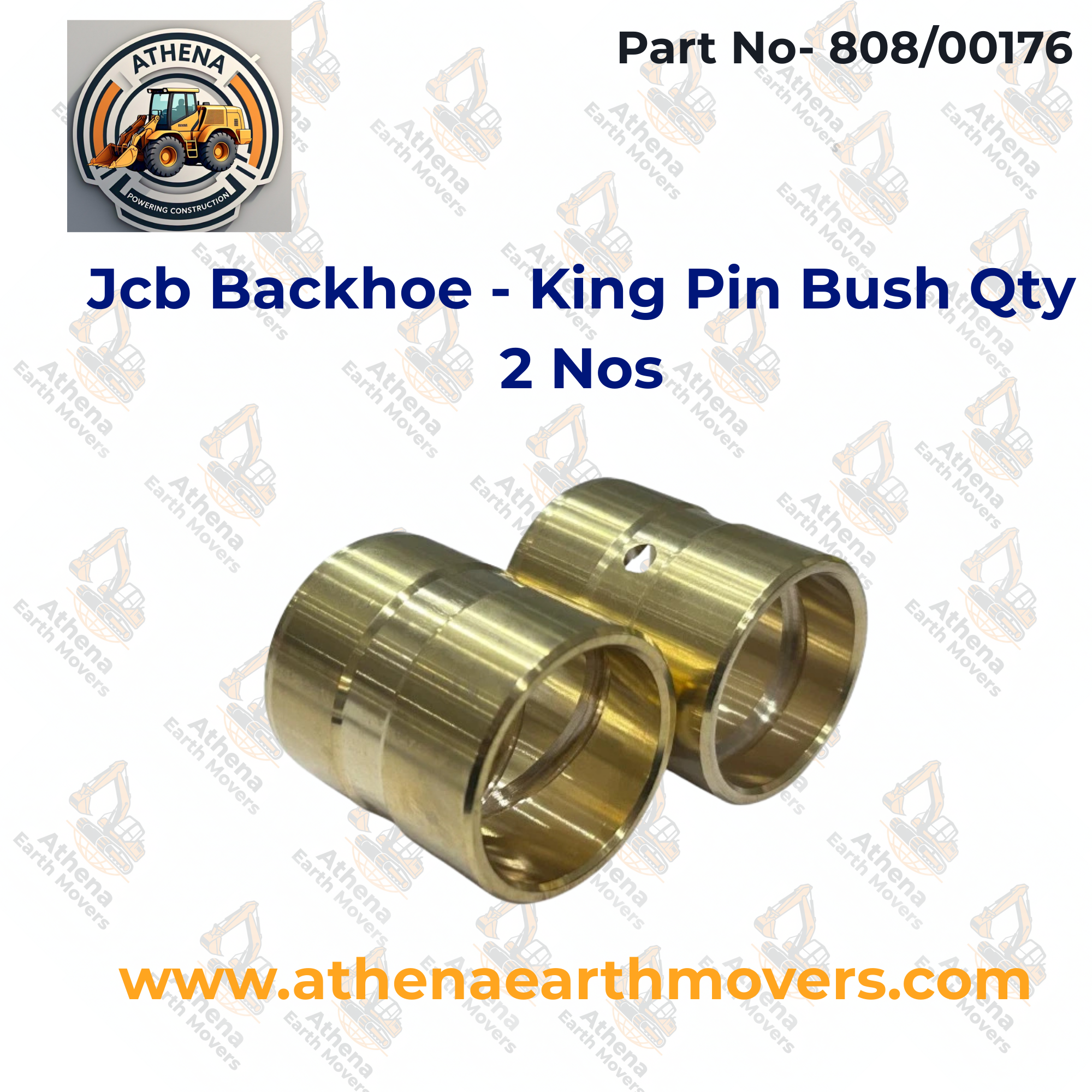Jcb Backhoe - King Pin Bush Qty 2 Nos Part No. 808/00176