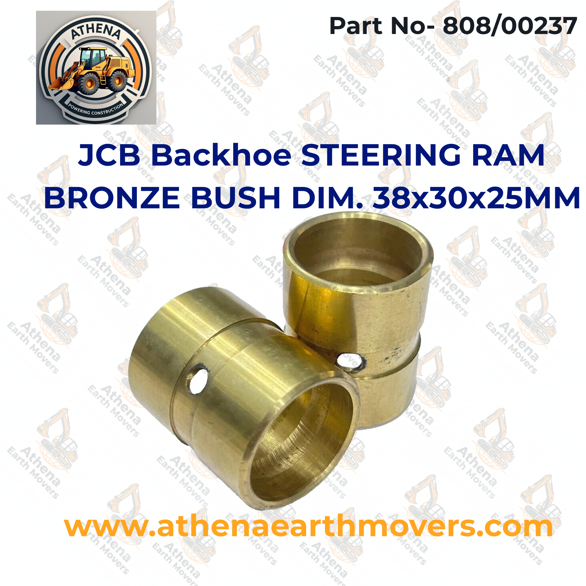 JCB Backhoe STEERING RAM BRONZE BUSH DIM. 38x30x25MM (PART NUMBER: 808/00237)
