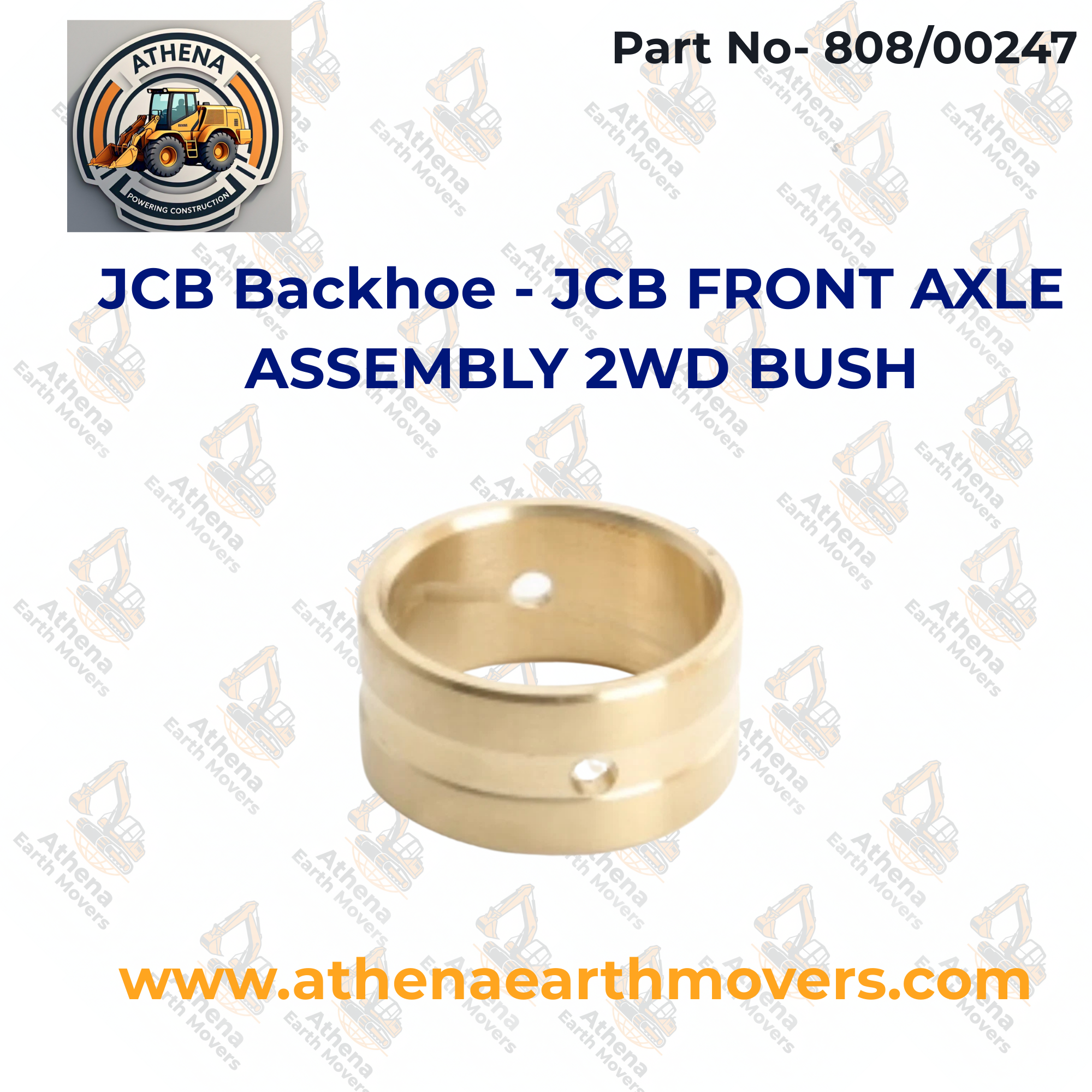 JCB Backhoe part JCB FRONT AXLE ASSEMBLY 2WD BUSH (PART NO. 808/00247)