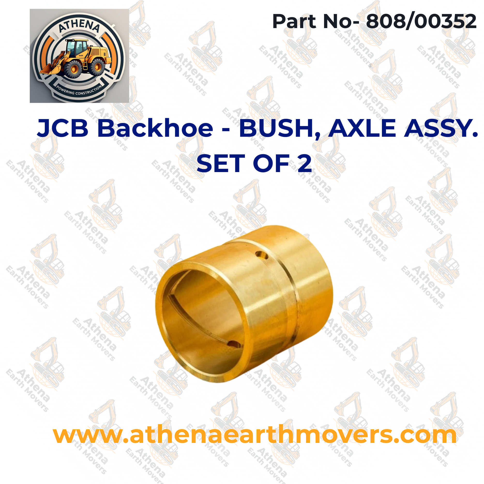 JCB Backhoe - BUSH, AXLE ASSY. SET OF 2 (PART NO. 808/00352)