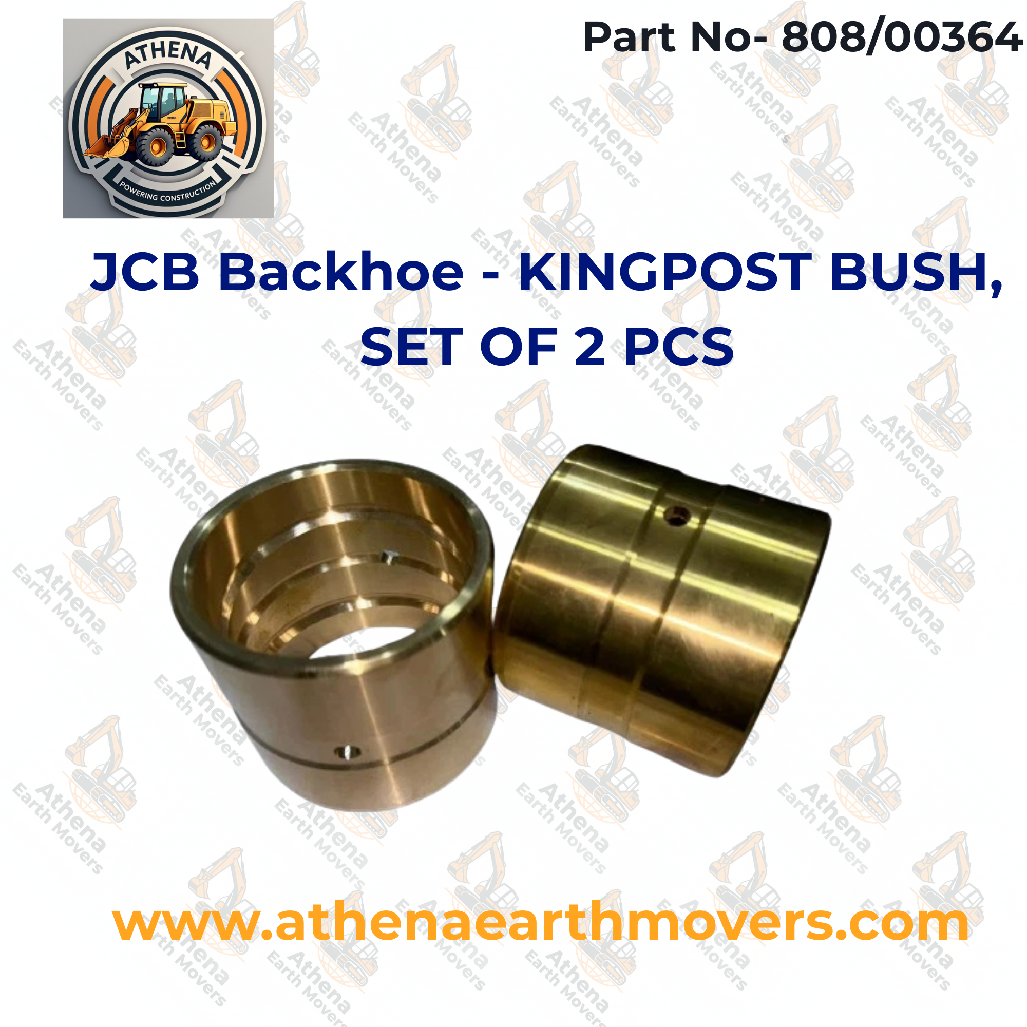 JCB Backhoe - KINGPOST BUSH, SET OF 2 PCS. (PART NUMBER: 808/00364)
