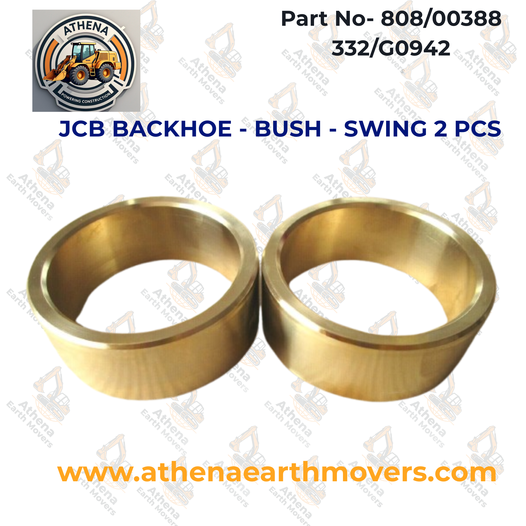 JCB BACKHOE - BUSH - SWING 2 PCS. (PART NO. 808/00388 332/G0942)