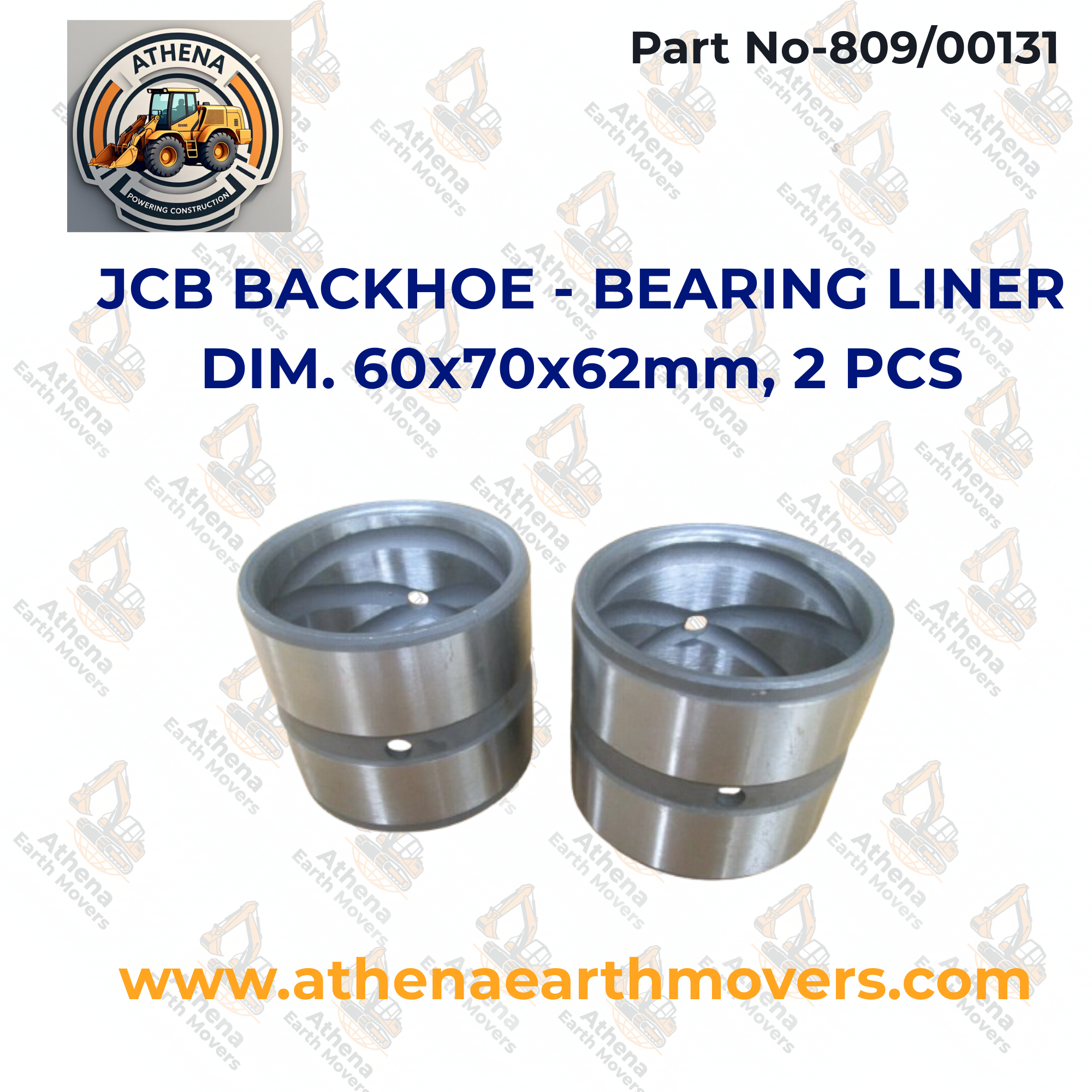 JCB BACKHOE - BEARING LINER DIM. 60x70x62mm, 2 PCS. (PART NO. 809/00131)