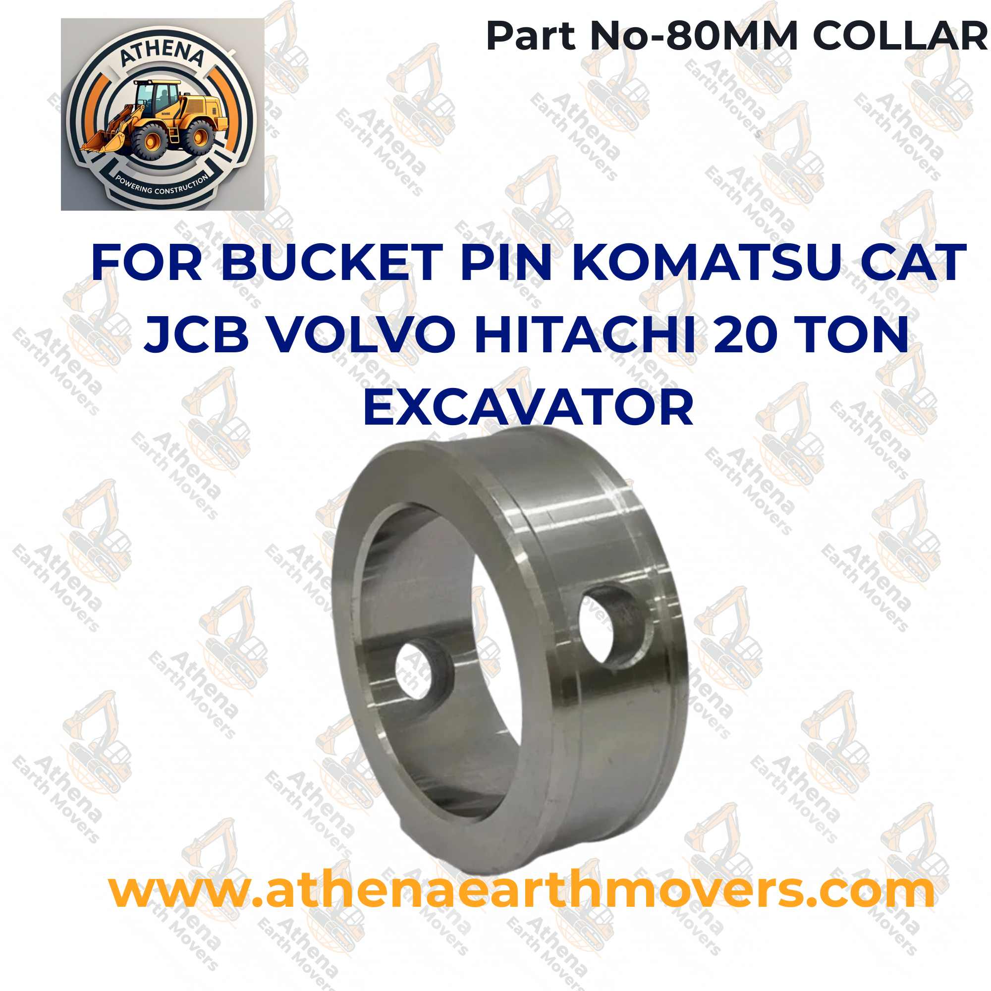 80MM COLLAR FOR BUCKET PIN KOMATSU CAT JCB VOLVO HITACHI 20 TON EXCAVATOR