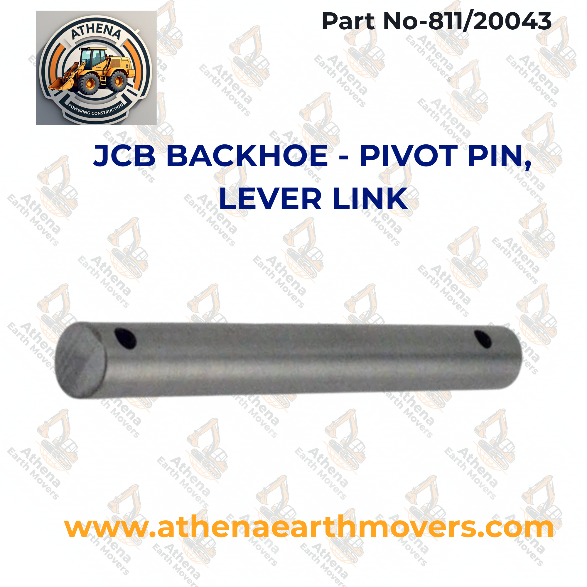 JCB BACKHOE - PIVOT PIN, LEVER LINK (PART NO. 811/20043)
