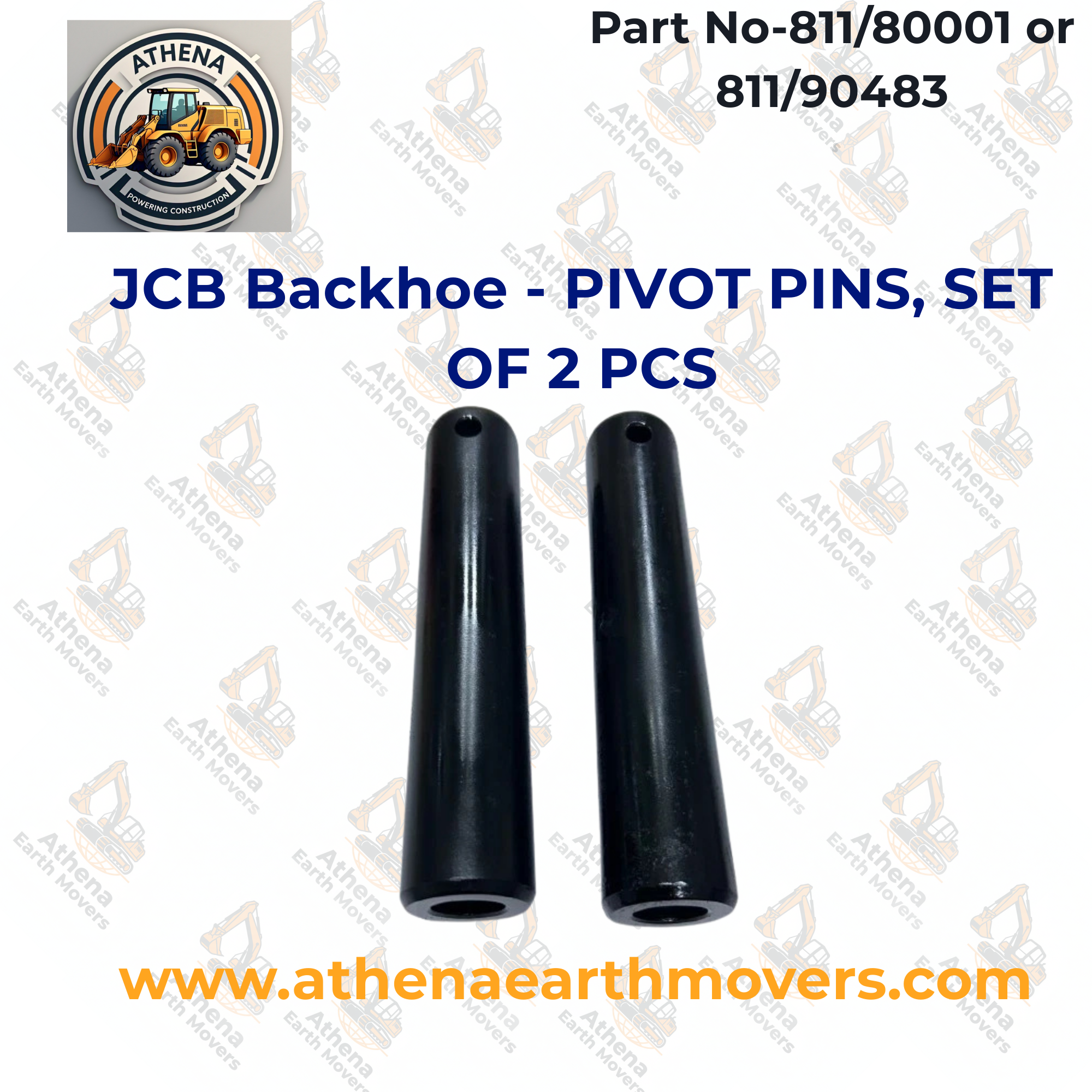 JCB Backhoe - PIVOT PINS, SET OF 2 PCS. (PART NO. 811/80001 or 811/90483)