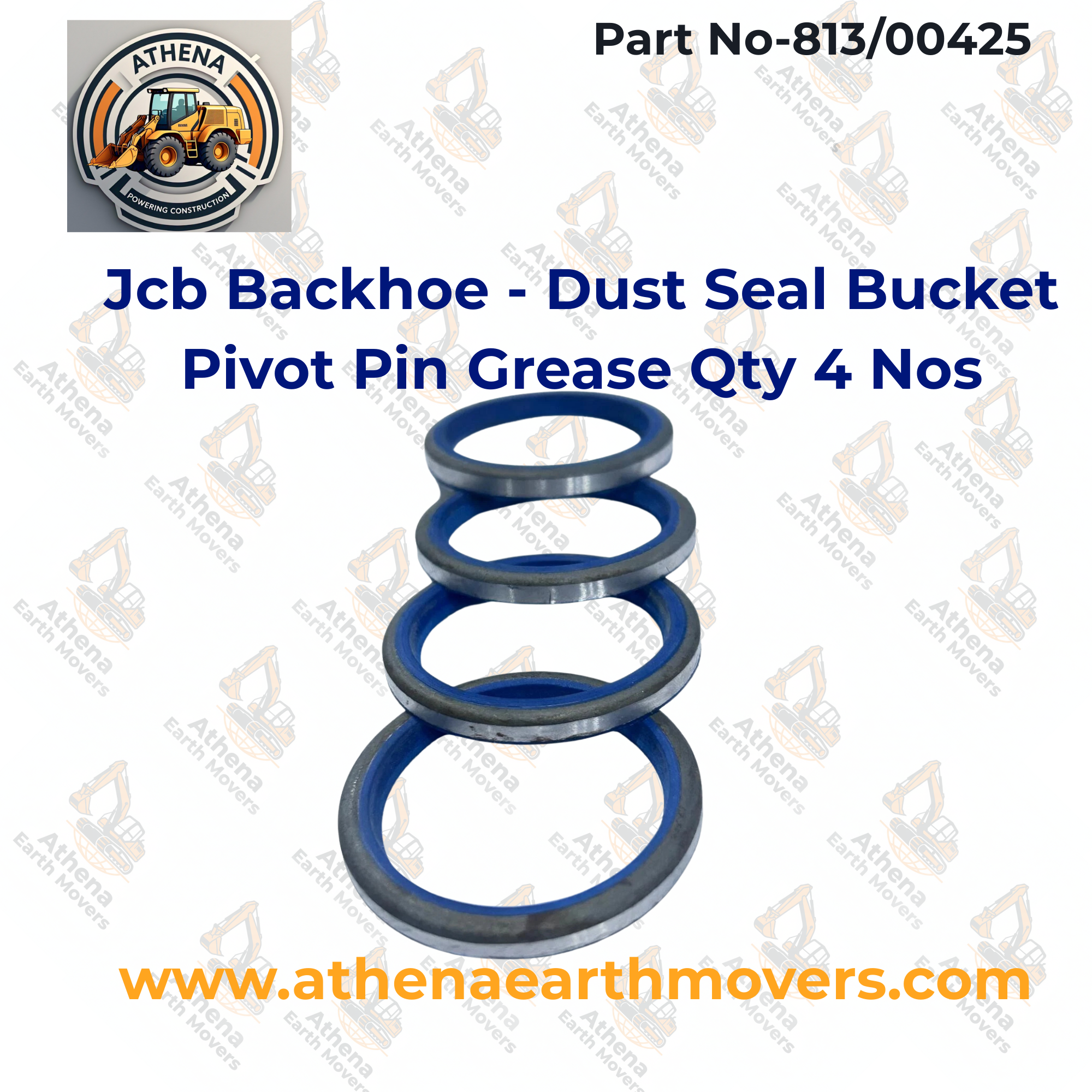 Jcb Backhoe - Dust Seal Bucket Pivot Pin Grease Qty 4 Nos Part No. 813/00425