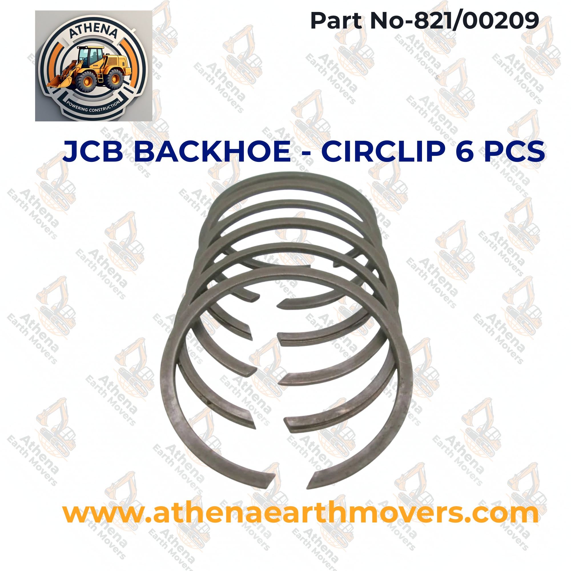 JCB BACKHOE - CIRCLIP 6 PCS. (PART NO. 821/00209)