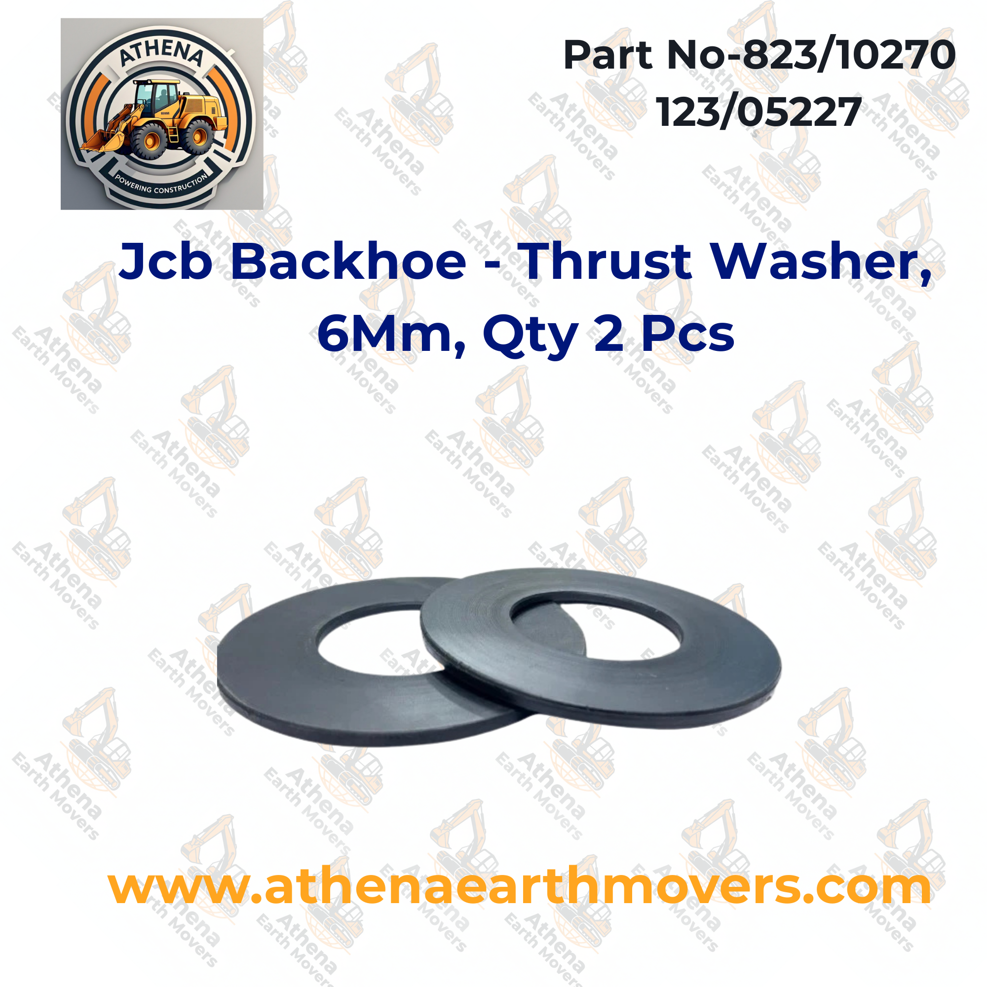 Jcb Backhoe - Thrust Washer, 6Mm, Qty 2 Pcs. Part No. 823/10270 123/05227