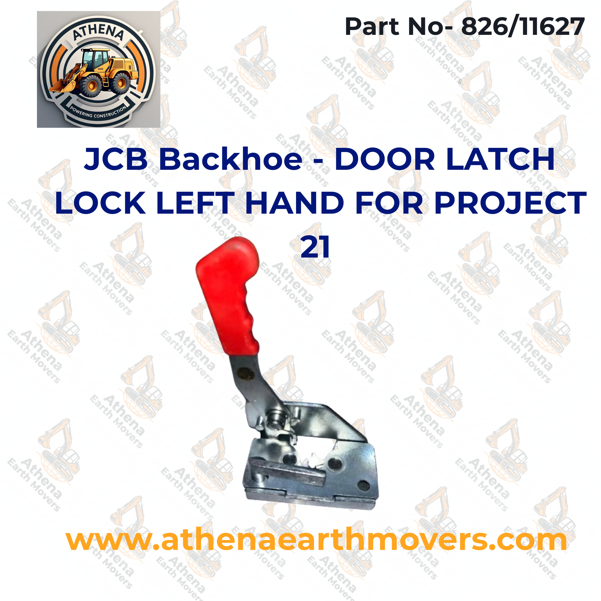 JCB Backhoe - DOOR LATCH LOCK LEFT HAND FOR PROJECT 21 (PART NO. 826/11627)