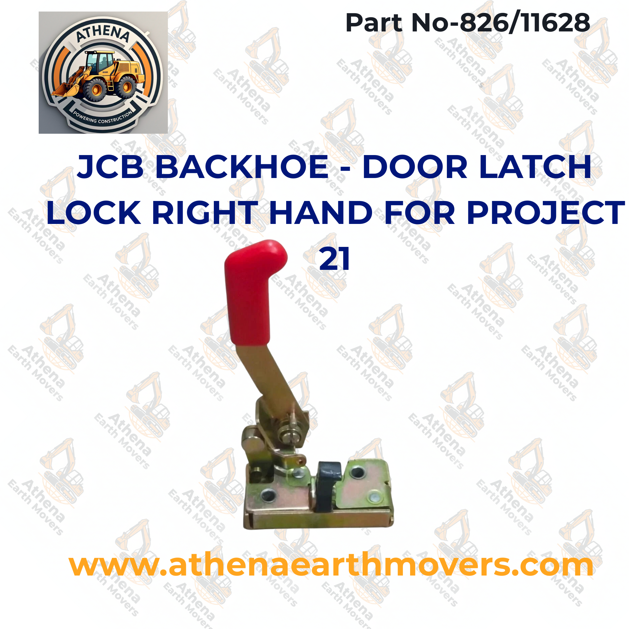 JCB BACKHOE - DOOR LATCH LOCK RIGHT HAND FOR PROJECT 21 (PART NO. 826/11628)