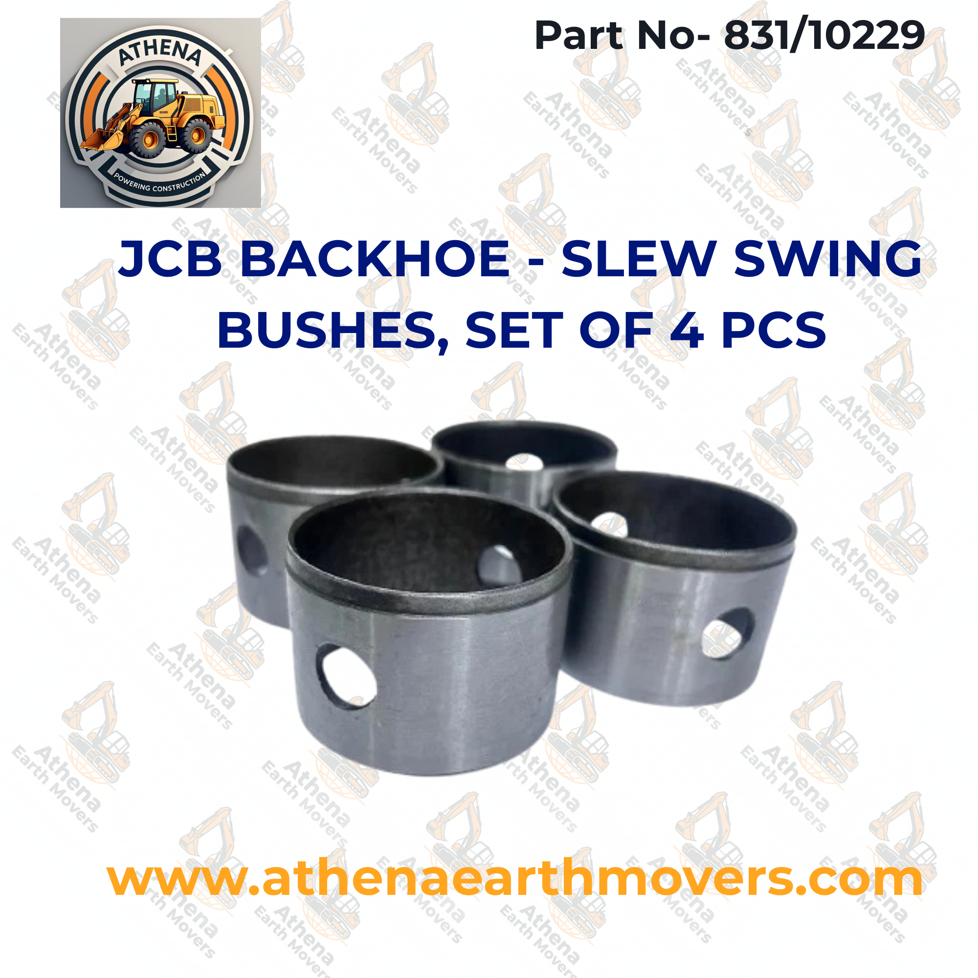 JCB BACKHOE - SLEW SWING BUSHES, SET OF 4 PCS. (PART NO. 831/10229)