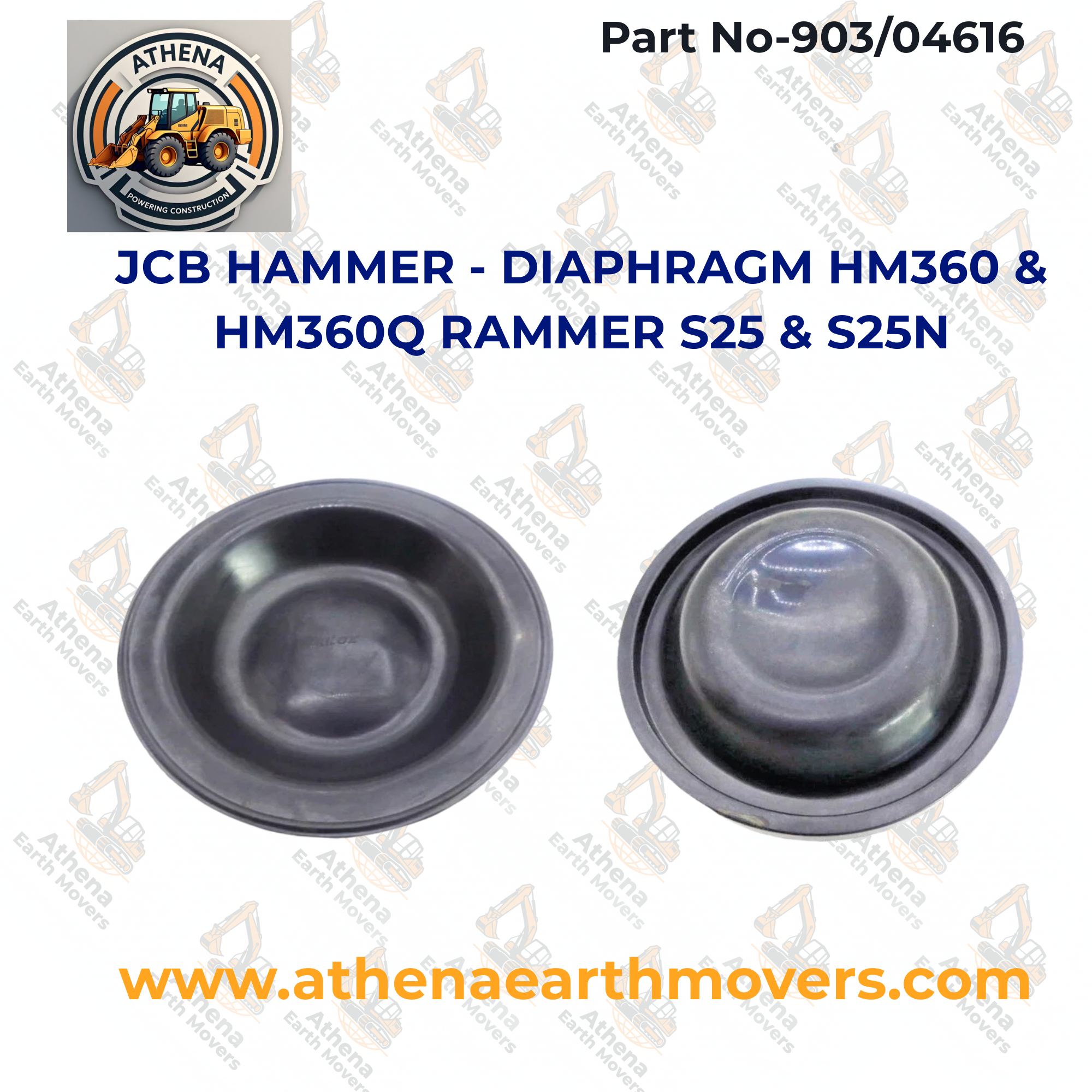 JCB HAMMER - DIAPHRAGM HM360 & HM360Q RAMMER S25 & S25N (PART NO. 903/04616)