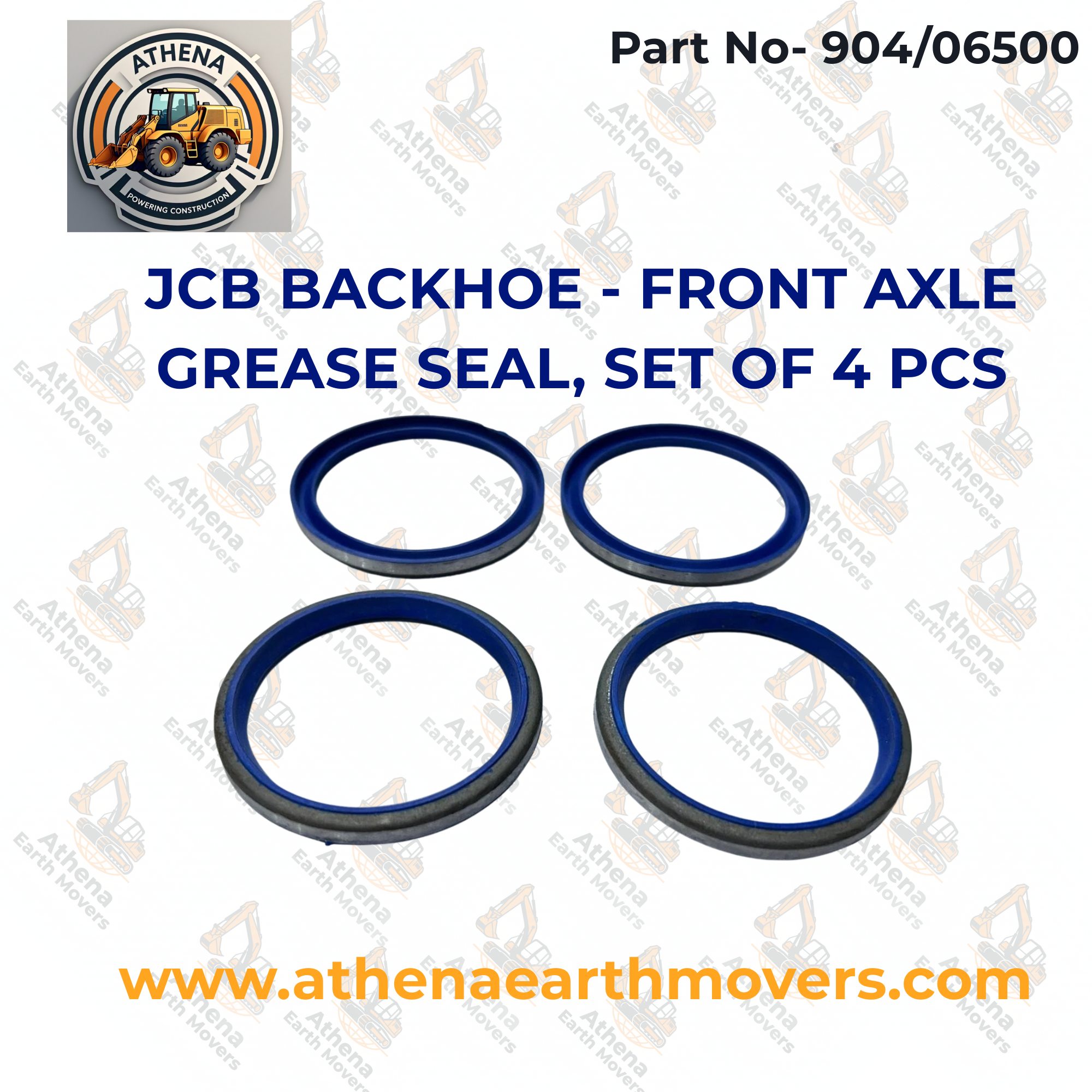 JCB BACKHOE - FRONT AXLE GREASE SEAL, SET OF 4 PCS. (PART NO. 904/06500)