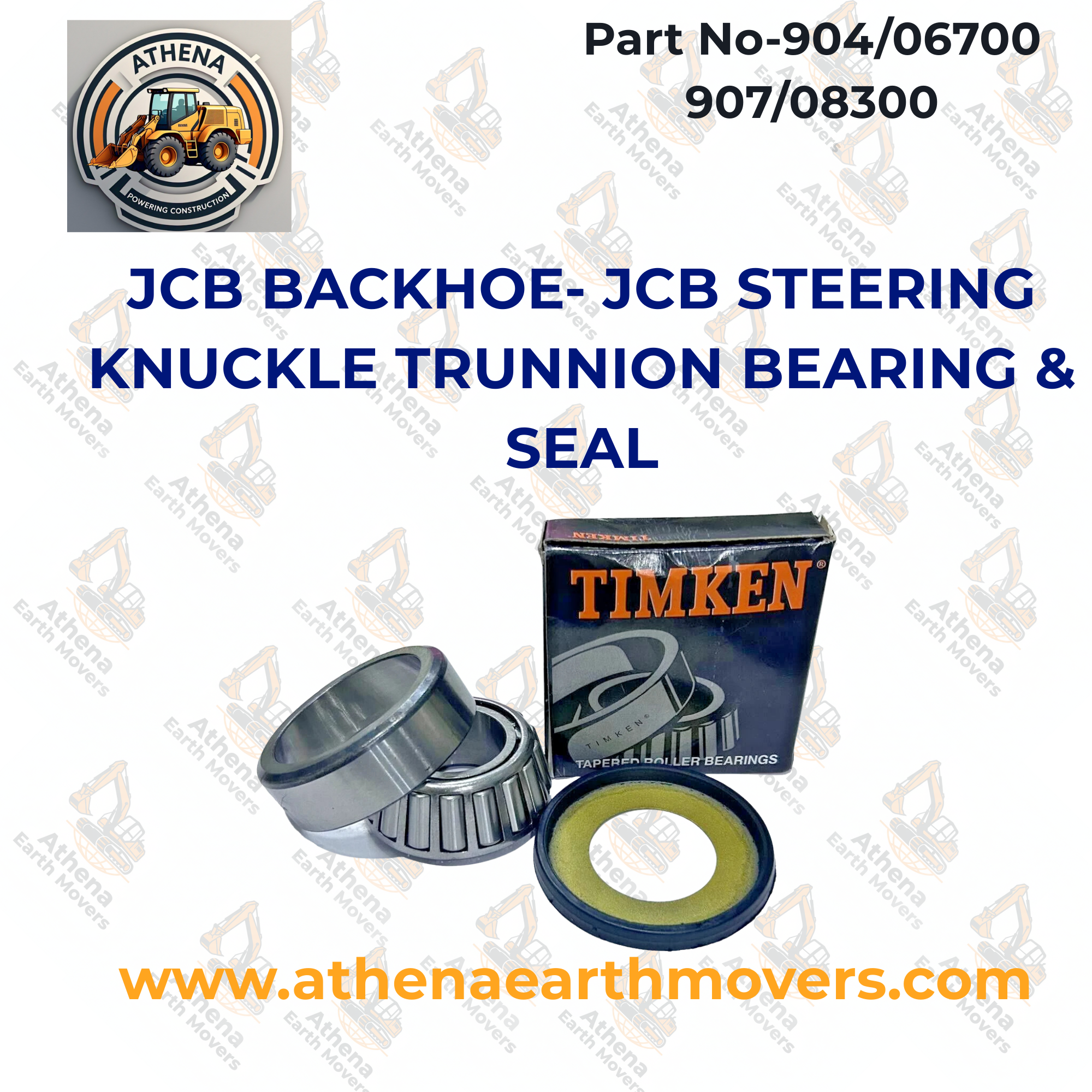 JCB BACKHOE- JCB STEERING KNUCKLE TRUNNION BEARING & SEAL 904/06700 907/08300