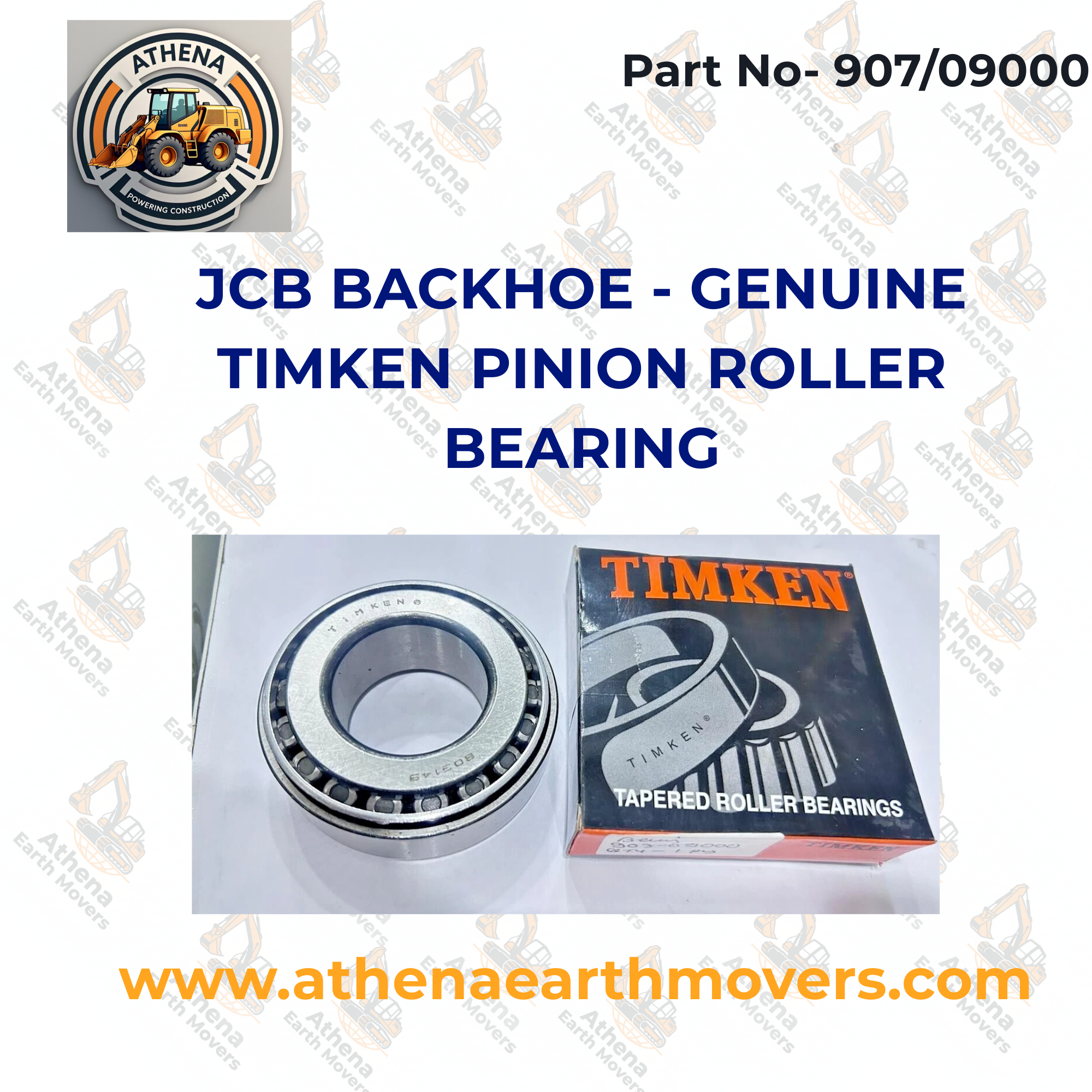 JCB BACKHOE - GENUINE TIMKEN PINION ROLLER BEARING (PART NO. 907/09000)