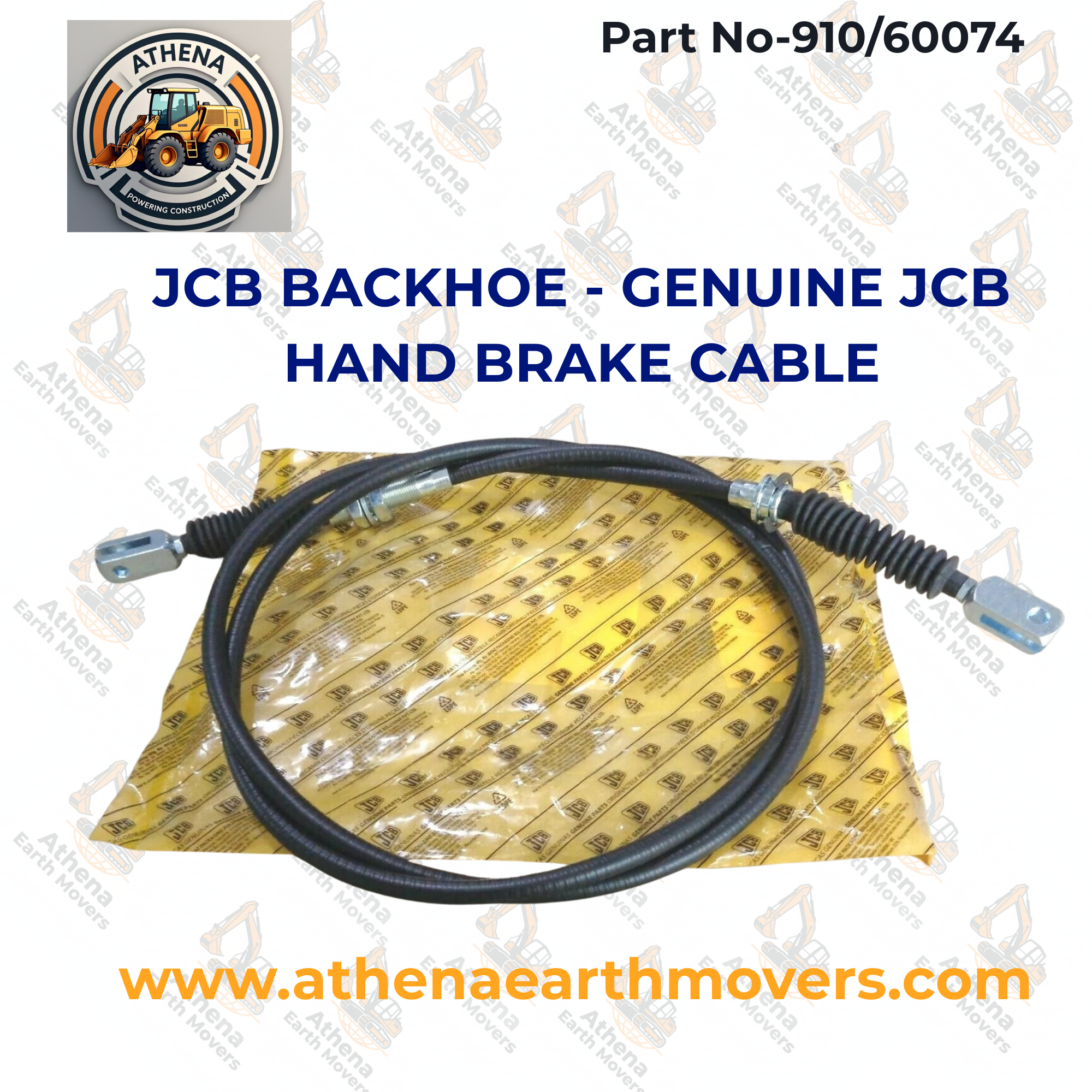 JCB BACKHOE - GENUINE JCB HAND BRAKE CABLE (PART NO. 910/60074)
