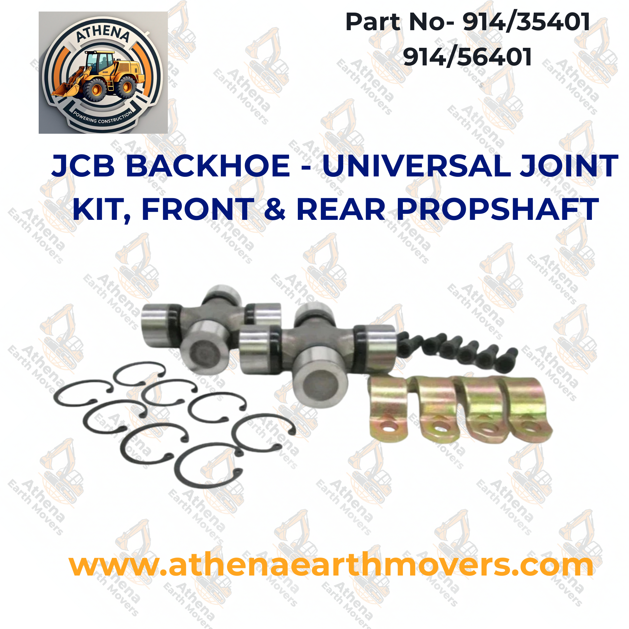 JCB BACKHOE - UNIVERSAL JOINT KIT, FRONT & REAR PROPSHAFT (914/35401 914/56401)