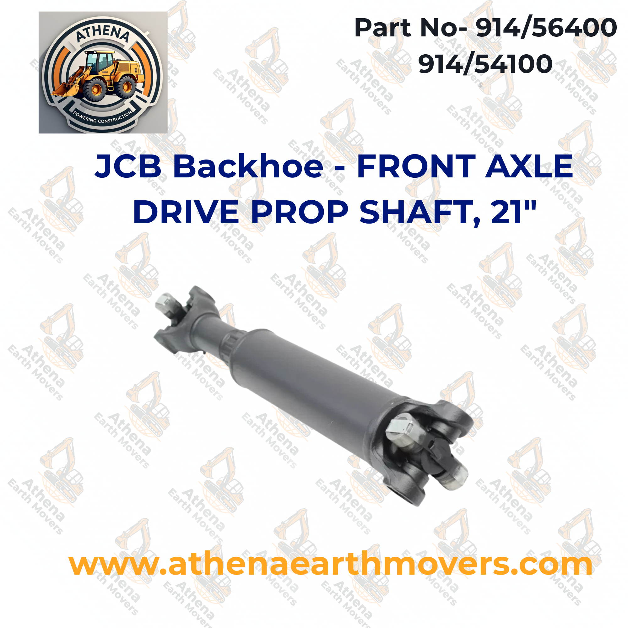 JCB Backhoe - FRONT AXLE DRIVE PROP SHAFT, 21" (PART NO. 914/56400 914/54100)