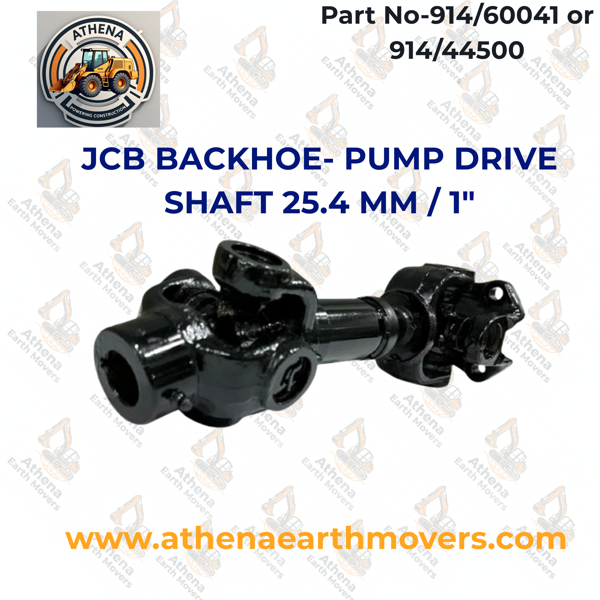 JCB BACKHOE- PUMP DRIVE SHAFT 25.4 MM / 1" (PART NO. 914/60041 or 914/44500)