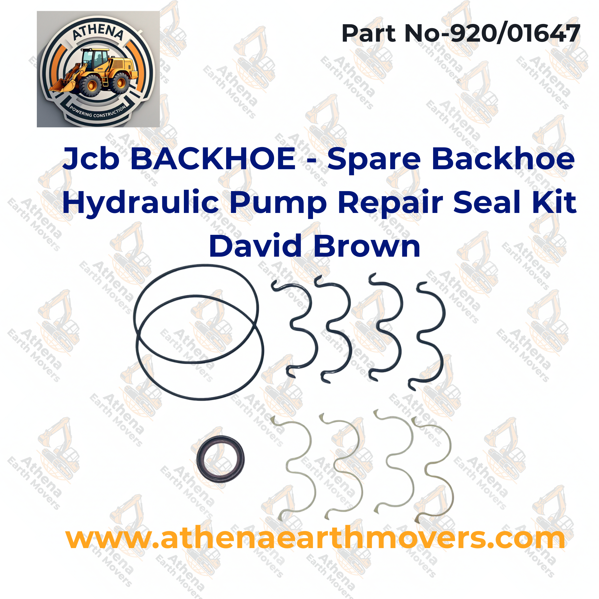 Jcb BACKHOE - Spare Backhoe Hydraulic Pump Repair Seal Kit David Brown Part No. 920/01647