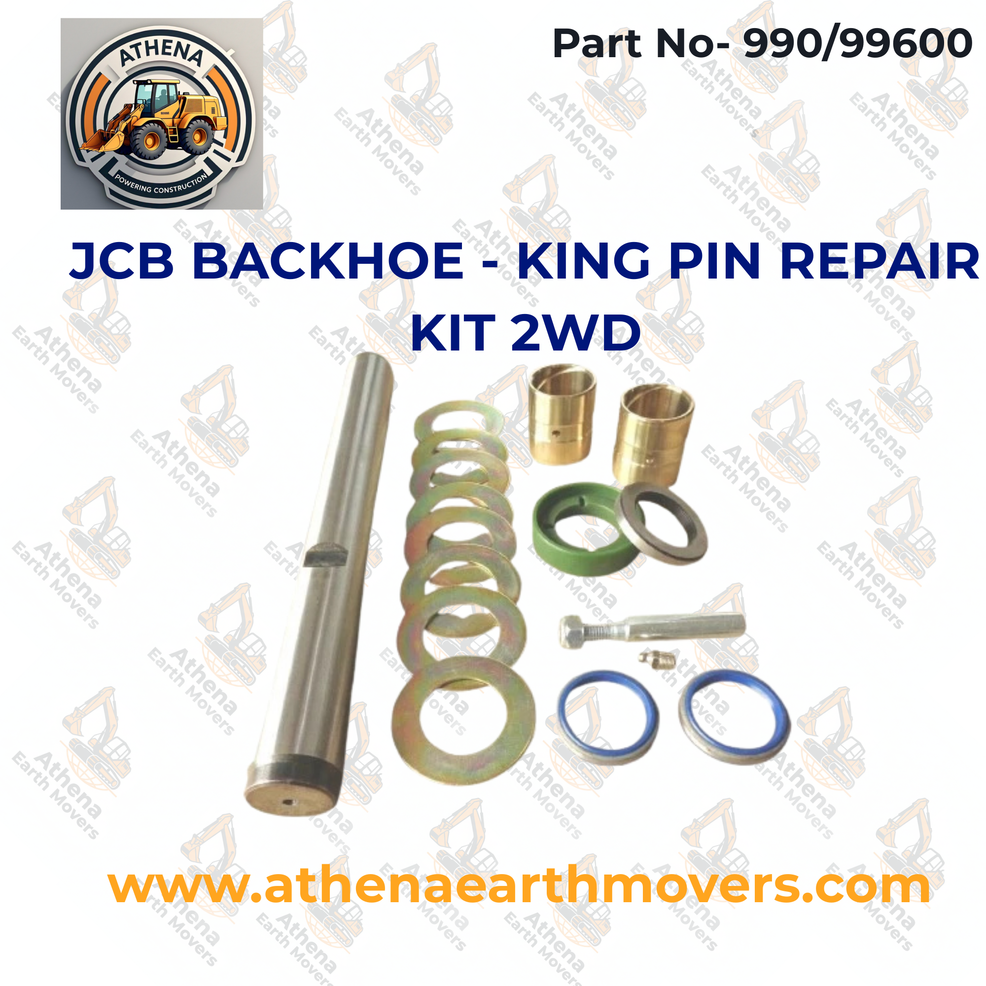 JCB BACKHOE - KING PIN REPAIR KIT 2WD (PART NO. 990/99600)