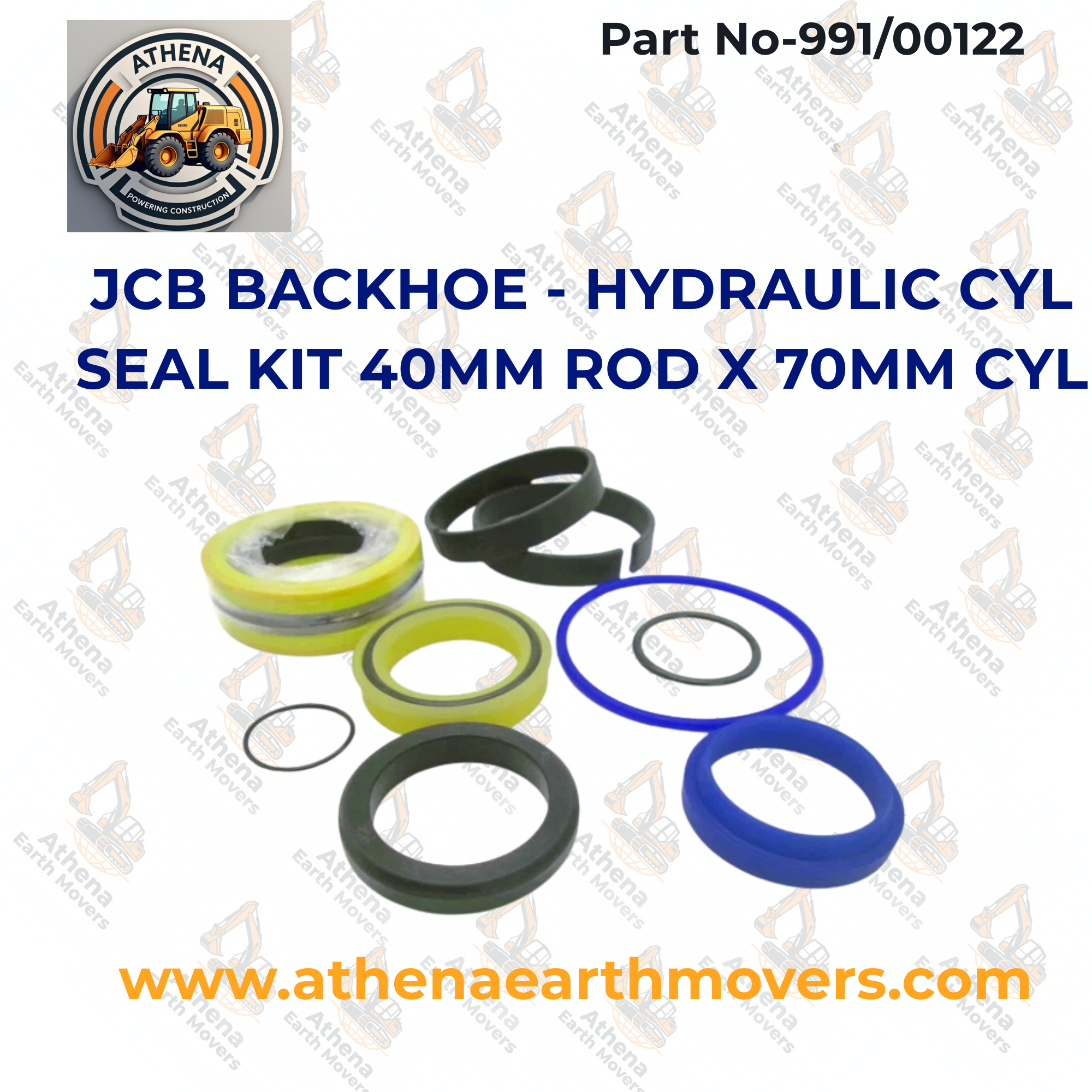 JCB BACKHOE - HYDRAULIC CYL SEAL KIT 40MM ROD X 70MM CYL (PART NO . 991/00122)