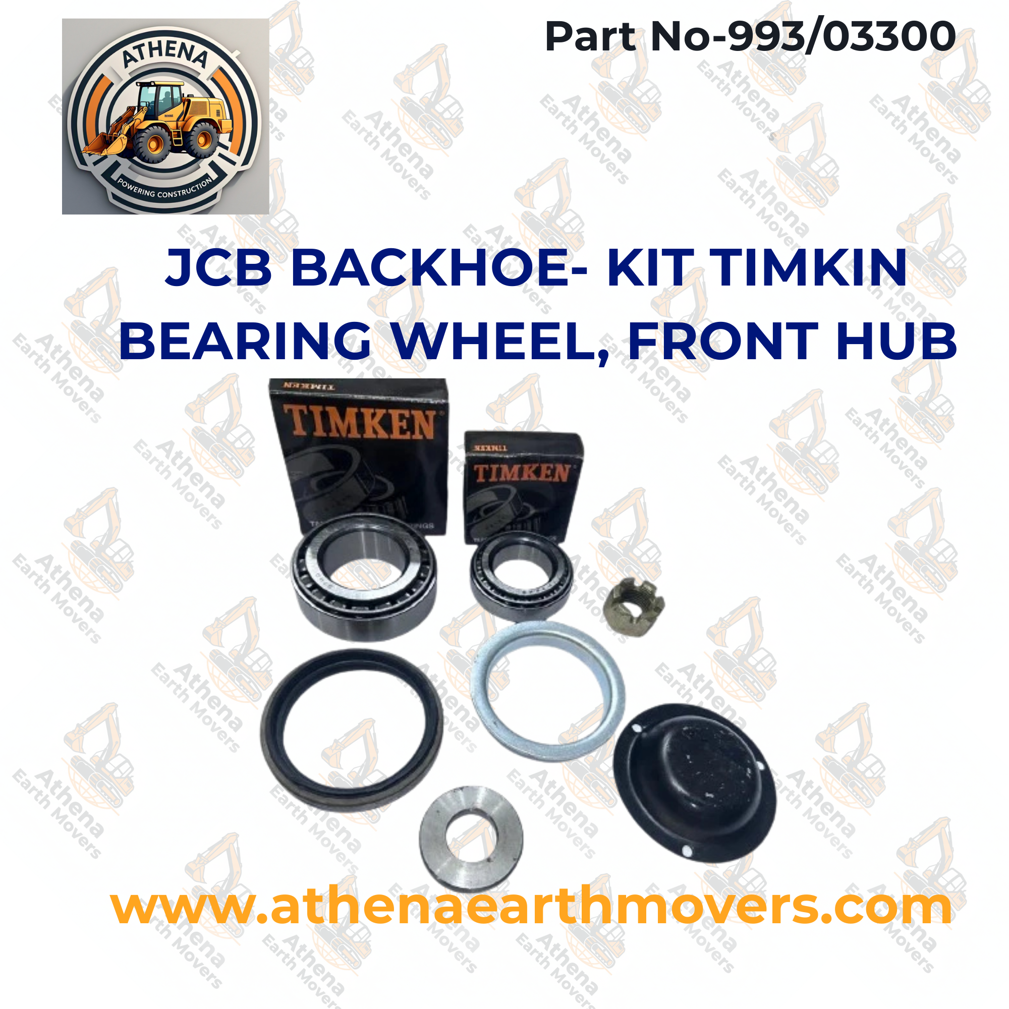 JCB BACKHOE- KIT TIMKIN BEARING WHEEL, FRONT HUB (PART NO. 993/03300)
