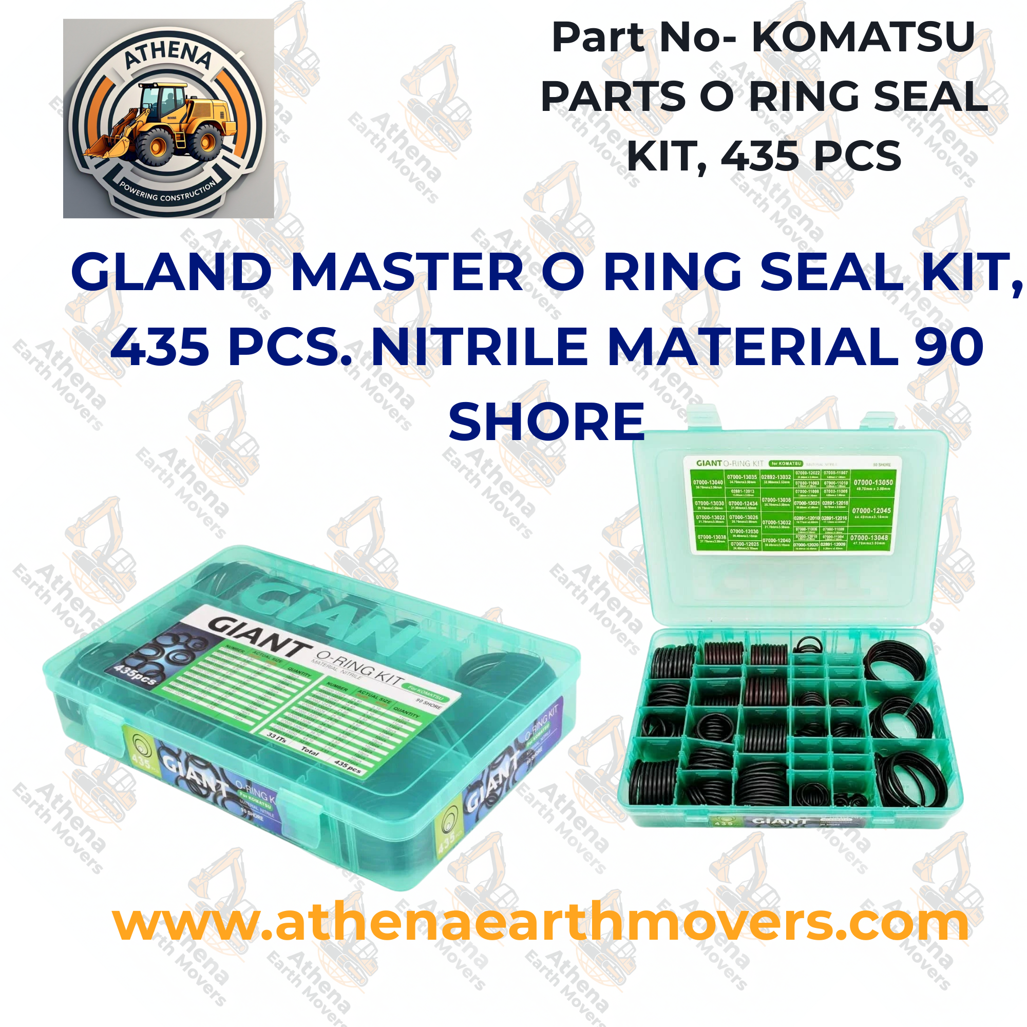 KOMATSU PARTS - GLAND MASTER O RING SEAL KIT, 435 PCS. NITRILE MATERIAL 90 SHORE