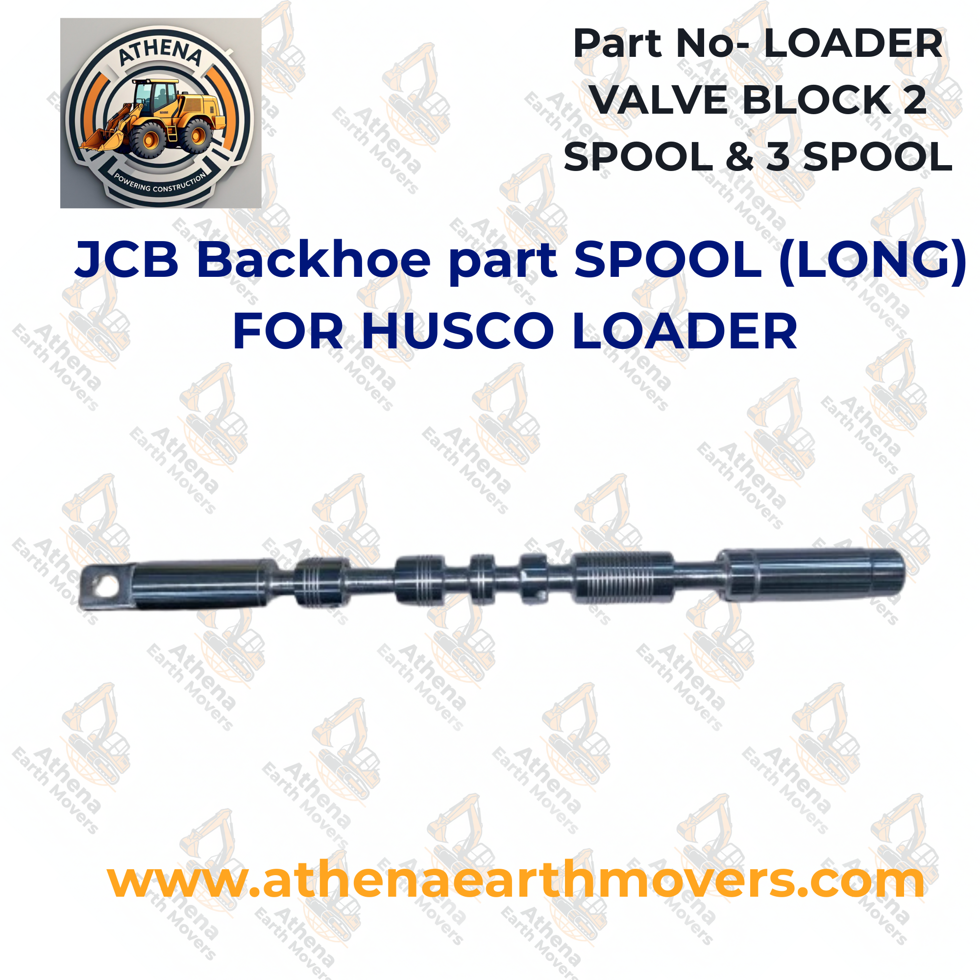 JCB Backhoe part SPOOL (LONG) FOR HUSCO LOADER VALVE BLOCK 2 SPOOL & 3 SPOOL