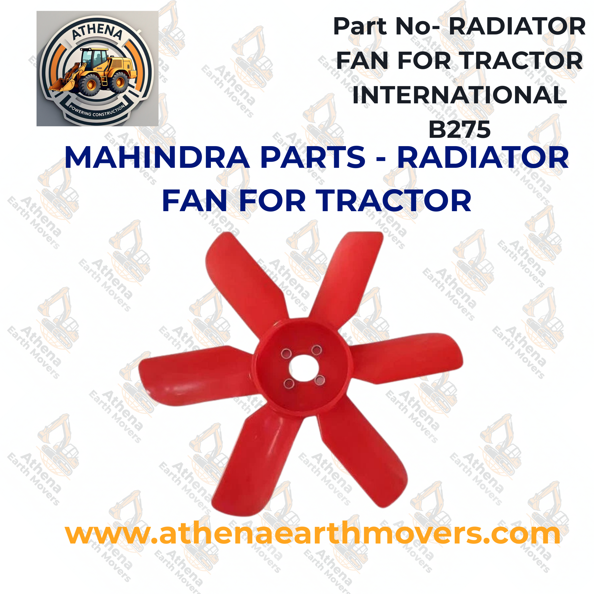 MAHINDRA PARTS - RADIATOR FAN FOR TRACTOR INTERNATIONAL B275 LENGTH 35 CM APPROX