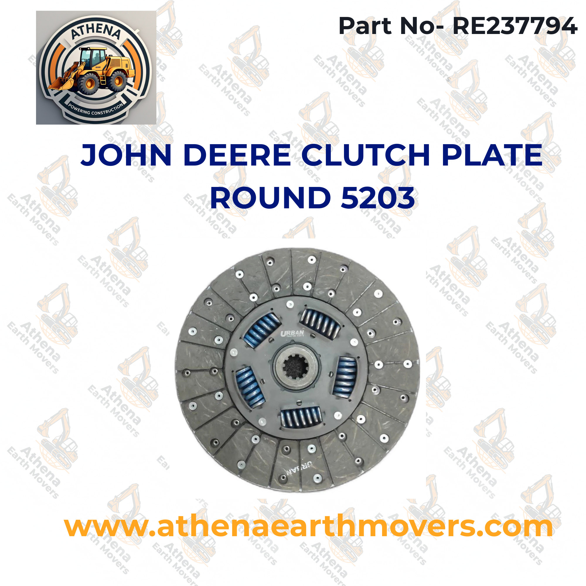 JOHN DEERE CLUTCH PLATE ROUND 5203 PART CODE RE237794
