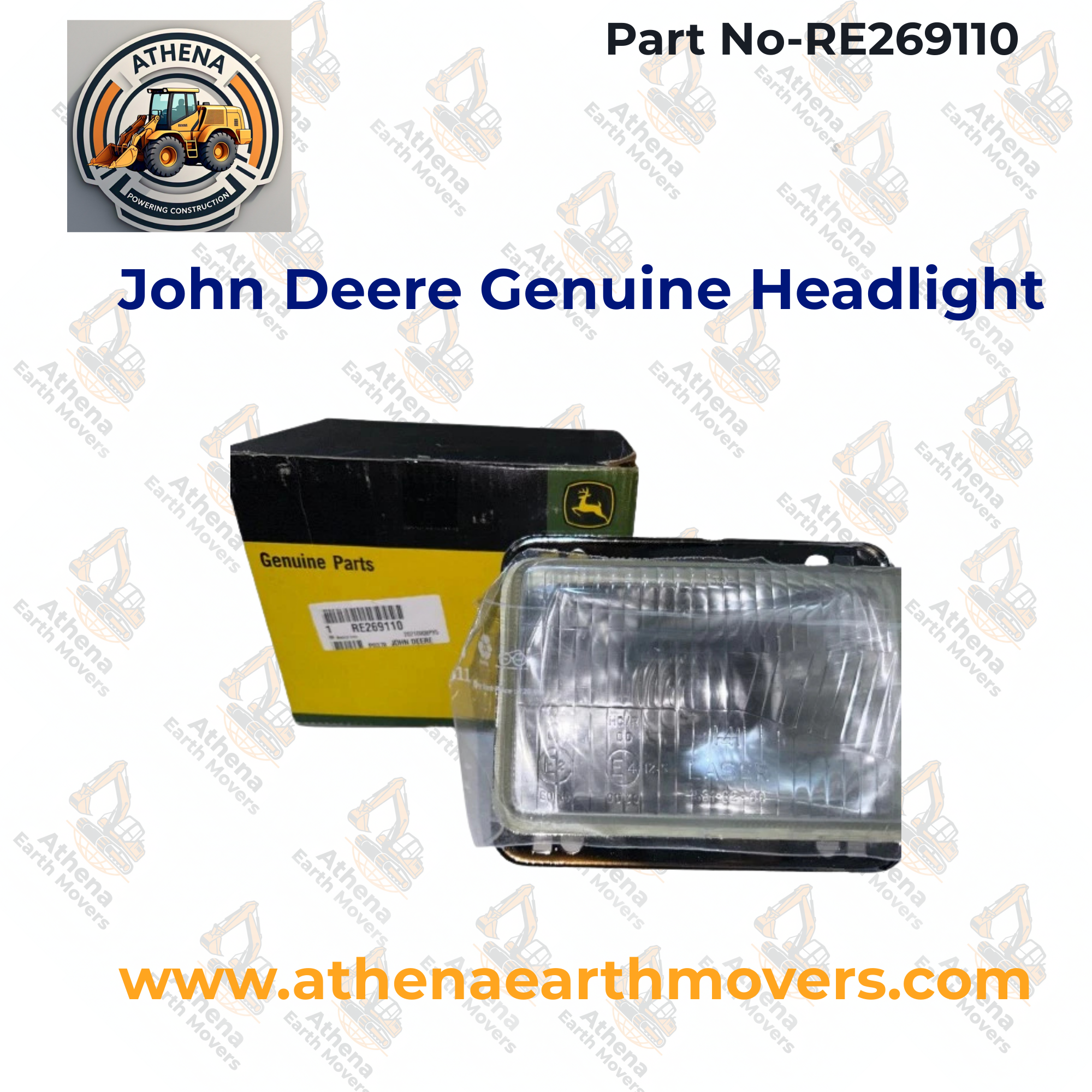 John Deere Genuine Headlight RE269110 5045D, 5045E, 5055E, 5075E.