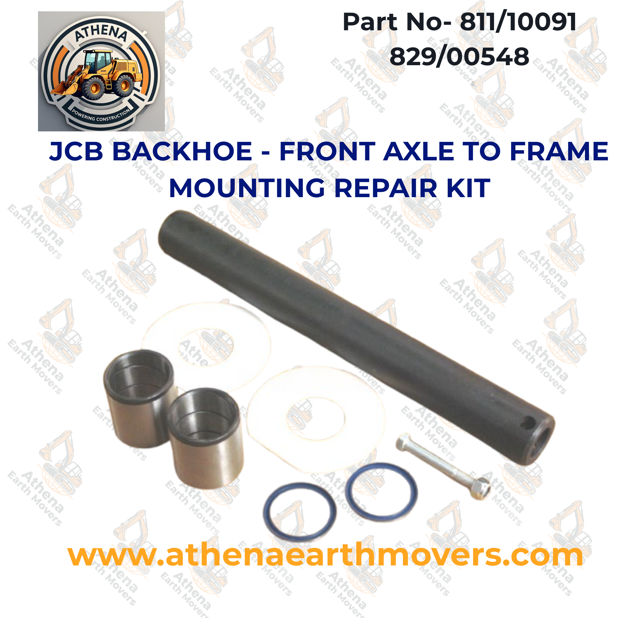 JCB BACKHOE - FRONT AXLE TO FRAME MOUNTING REPAIR KIT (INC. 811/10091 829/00548)