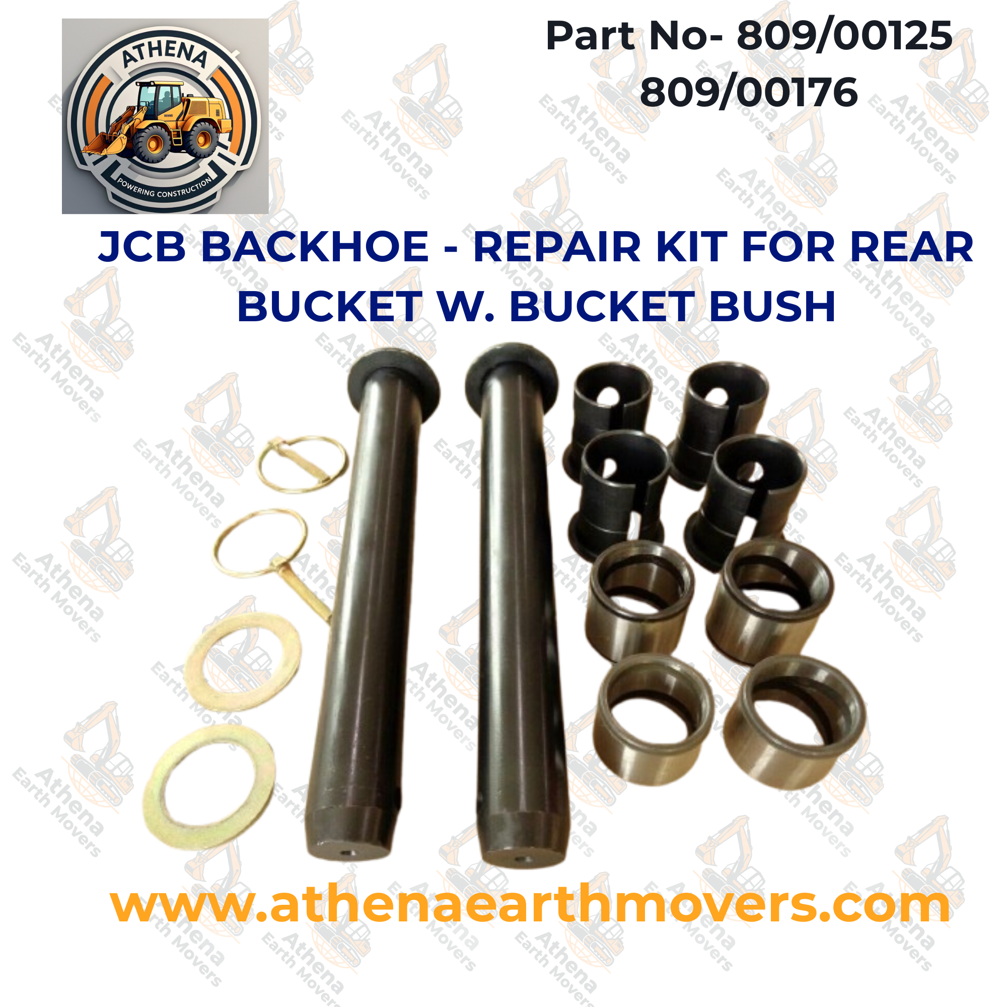 JCB BACKHOE - REPAIR KIT FOR REAR BUCKET W. BUCKET BUSH (809/00125 809/00176)