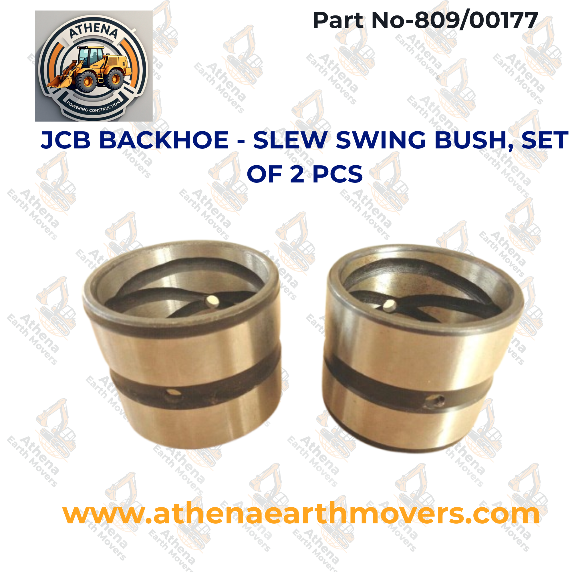 JCB BACKHOE - SLEW SWING BUSH, SET OF 2 PCS. (PART NO. 809/00177)