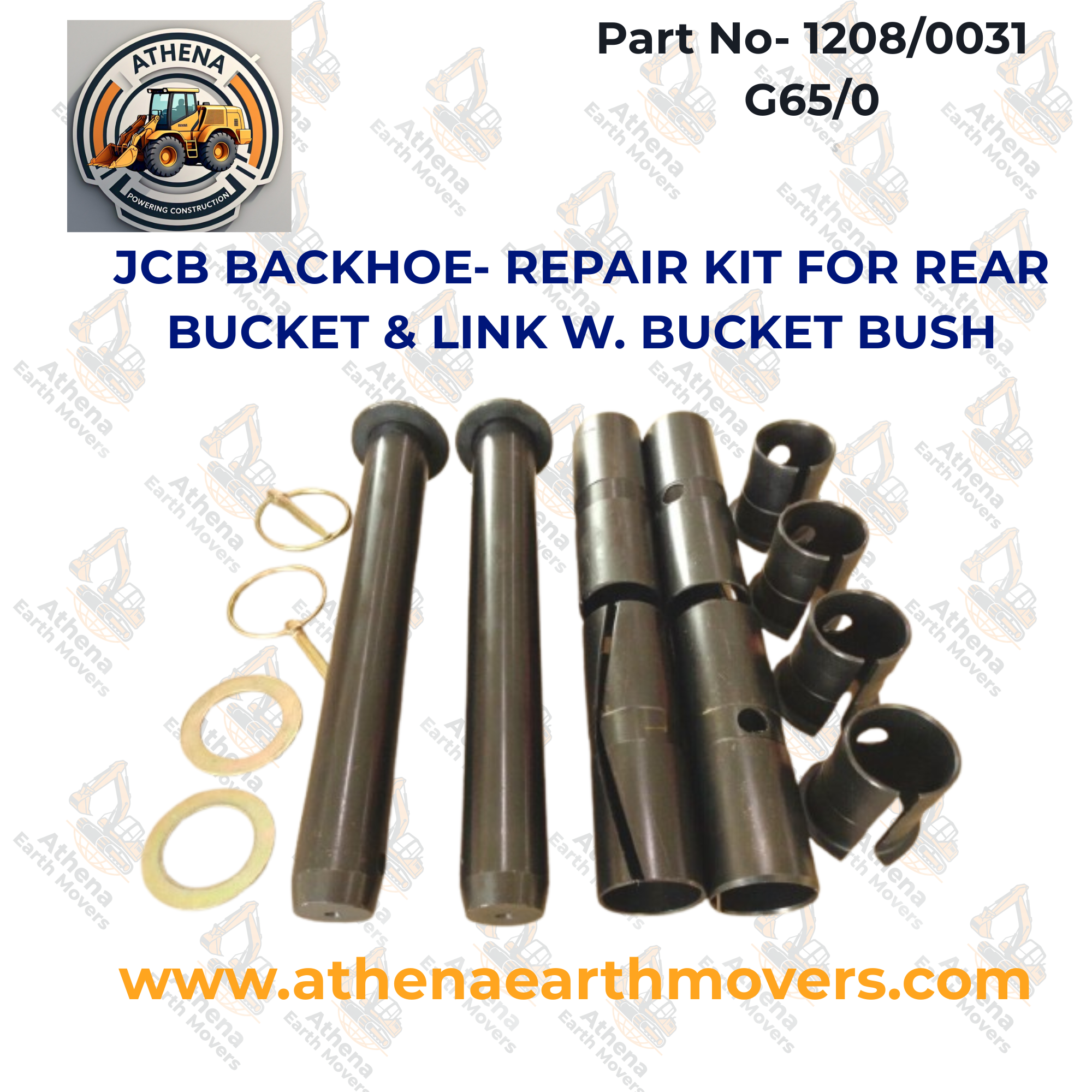 JCB BACKHOE- REPAIR KIT FOR REAR BUCKET & LINK W. BUCKET BUSH (1208/0031 G65/0)