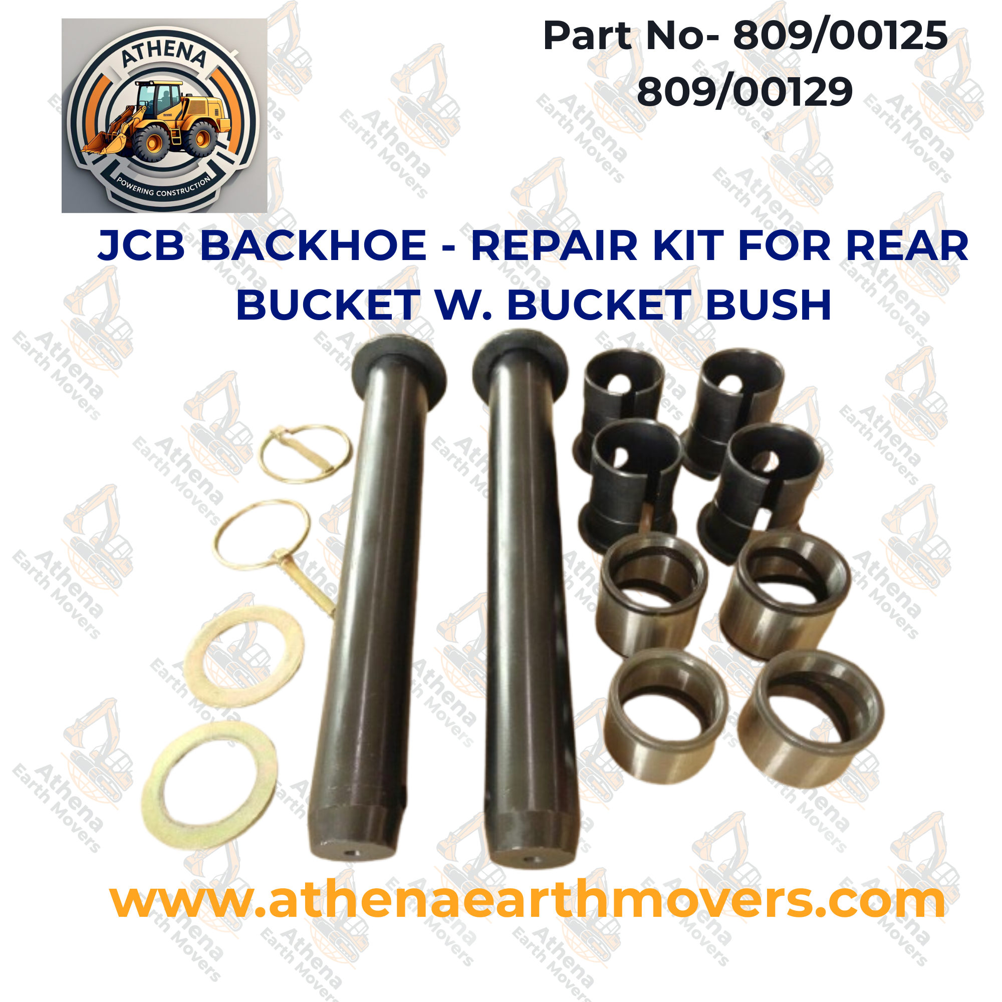 JCB BACKHOE - REPAIR KIT FOR REAR BUCKET W. BUCKET BUSH (809/00125 809/00129)