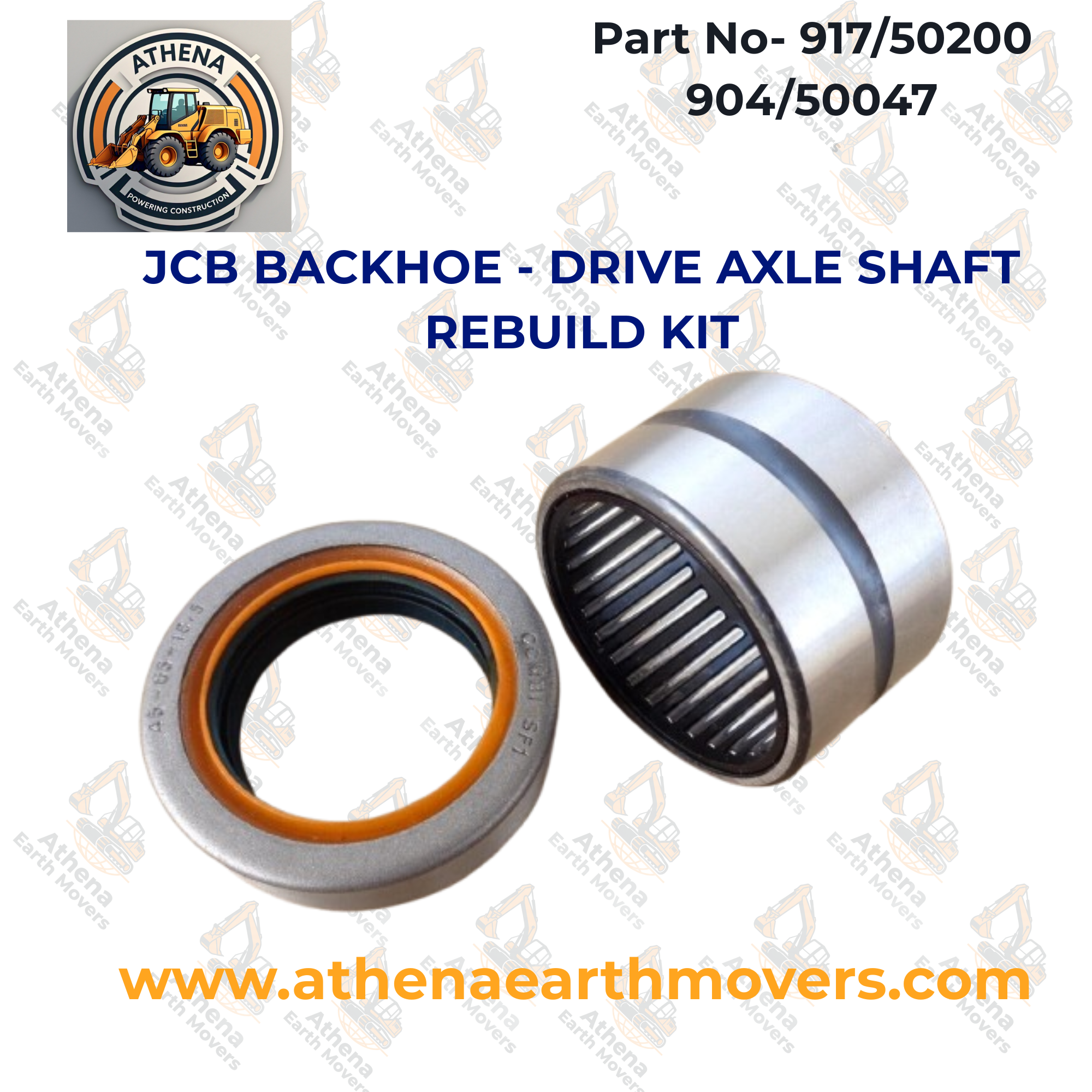 JCB BACKHOE - DRIVE AXLE SHAFT REBUILD KIT (PART NO. 917/50200 904/50047)