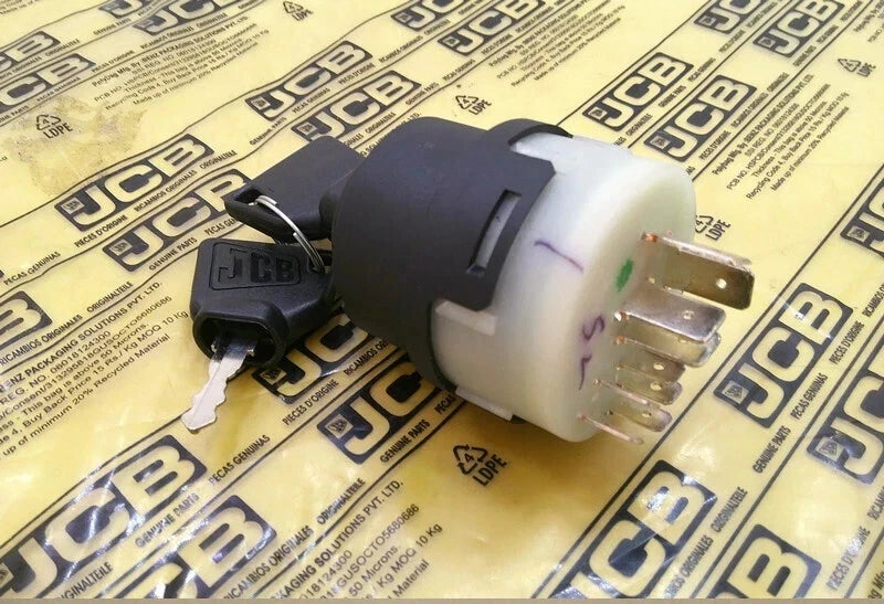 JCB BACKHOE - GENUINE JCB IGNITION SWITCH AND 2 KEYS (PART# 701/80184 701/45500)