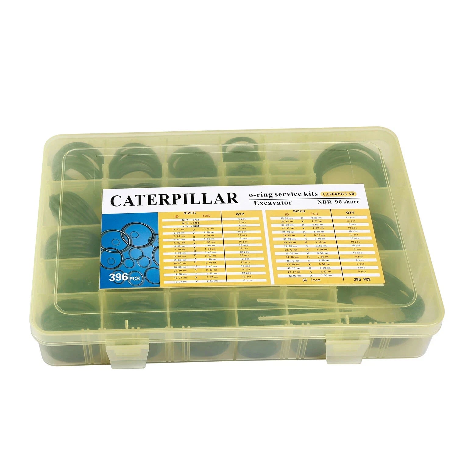 CAT PARTS - GLANT MASTER O RING SEAL KIT, 396 PCS. NITRILE MATERIAL 90 SHORE