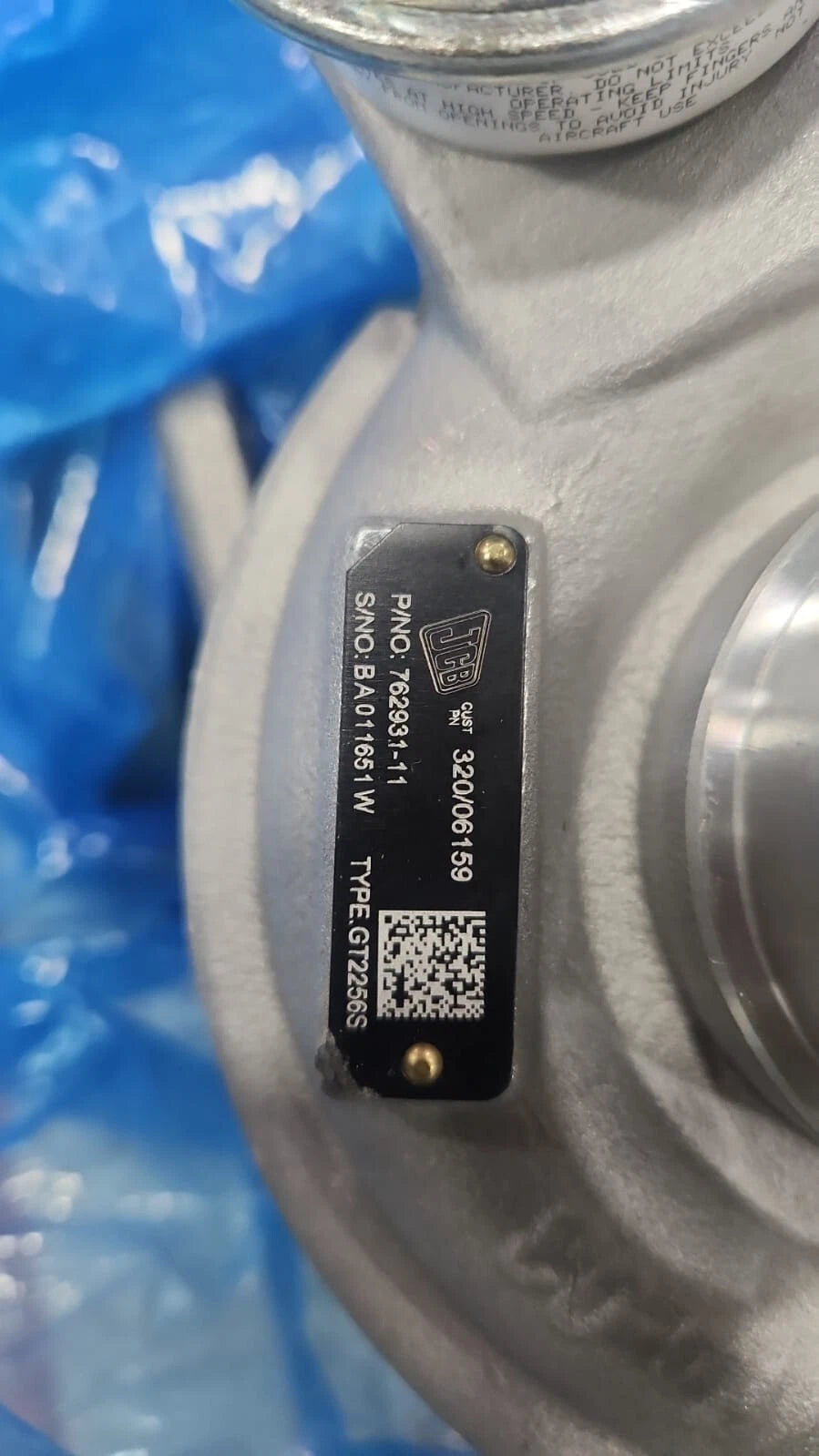 JCB BACKHOE - GENUINE GARRETT TURBOCHARGER 68-74KW T2 (PART NO. 320/06047)