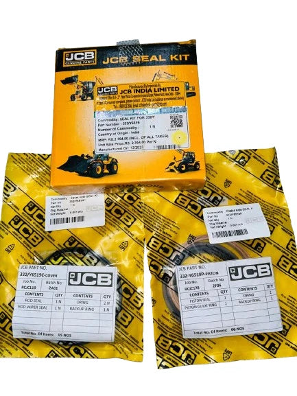JCB BACKHOE - GENUINE BUCKET CYLINDER SEAL KIT -(550/42855 550/42112 332/Y6519)